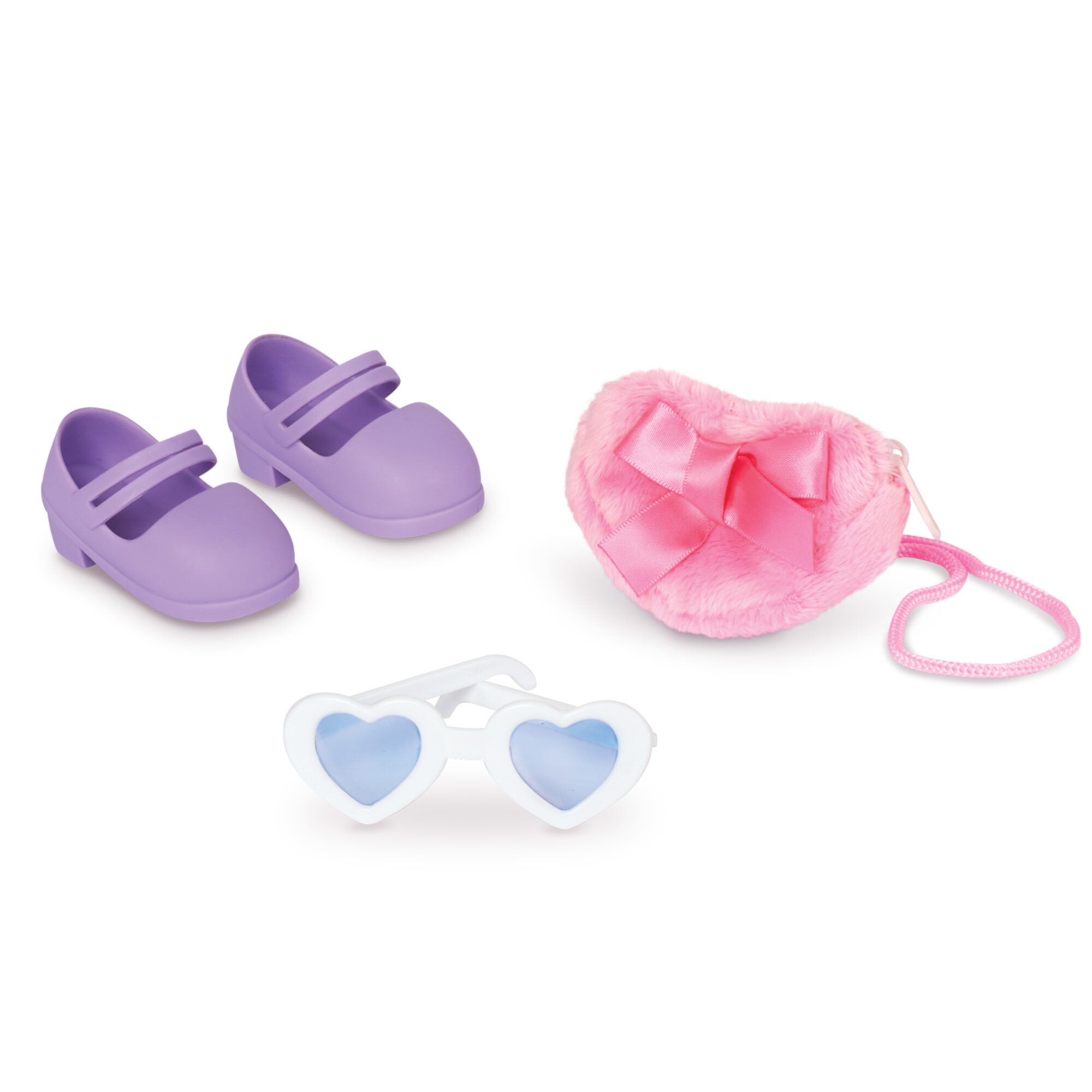 My Life As Heart Glasses, Furry Heart Bag, and Purple Shoes Accessory Bundle My Life as