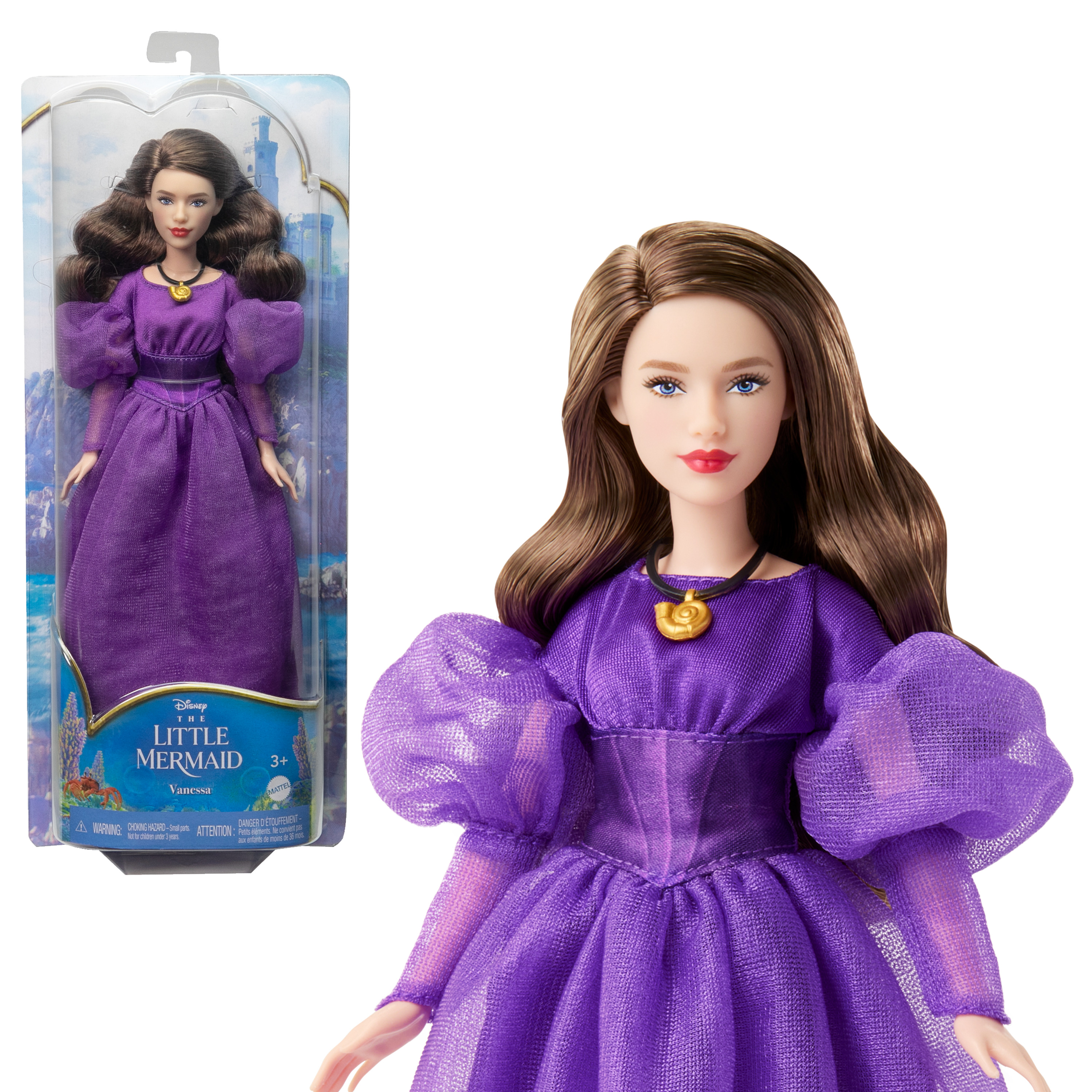 Disney The Little Mermaid Vanessa (Ursula in Disguise) Fashion Doll in Signature Purple Dress Disney Princess