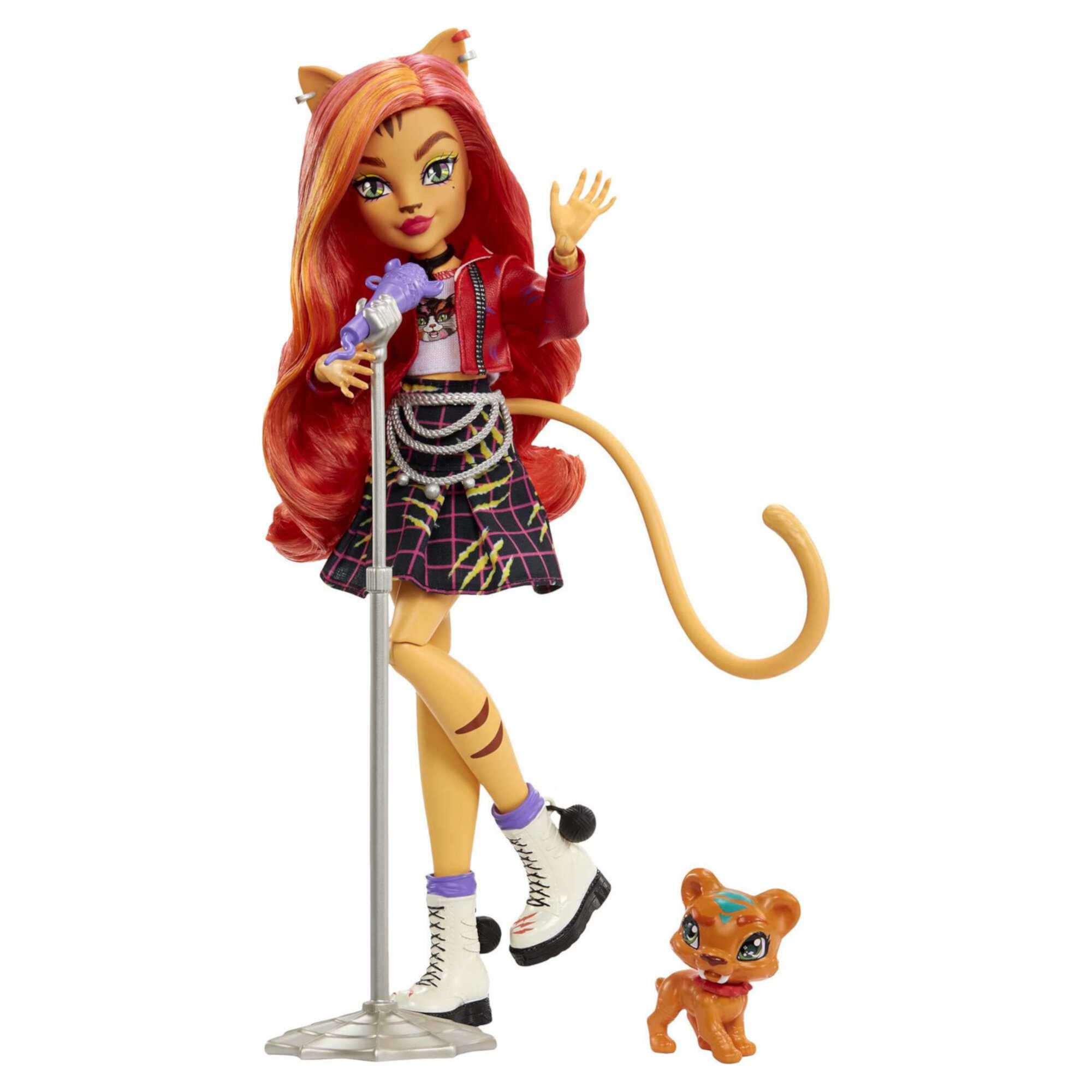 Monster High Toralei Stripe Fashion Doll with Red & Orange Hair, Accessories & Pet Saber-Tooth Tiger Monster High