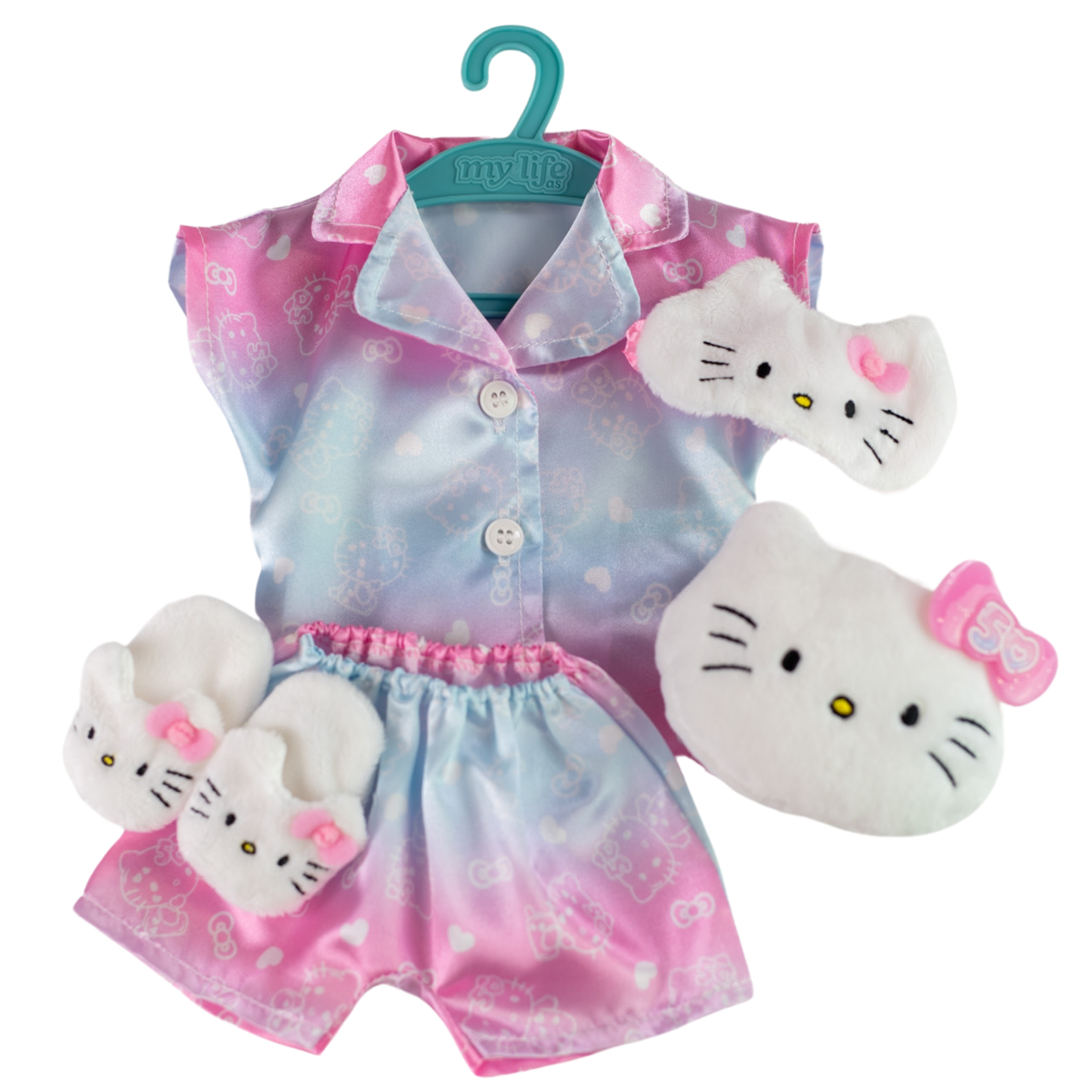 My Life As Hello Kitty PJ Fashion Set for 18" Dolls, 50th Anniversary, 6 Pieces,  Multicolor My Life as