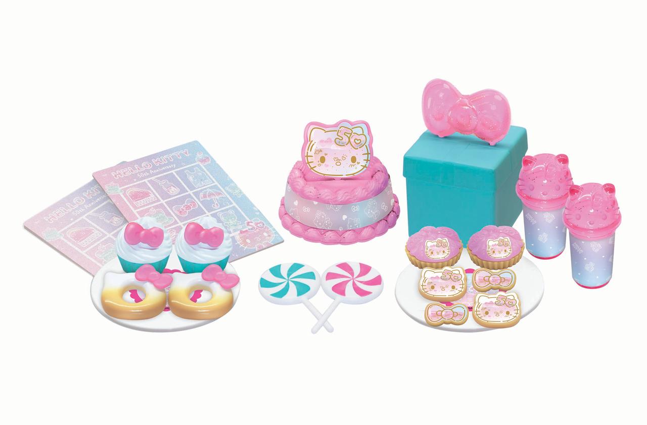 My Life As Hello Kitty Party Play Set for 18" Dolls, 50th Anniversary, 24 Pieces, Pink Multicolor My Life as