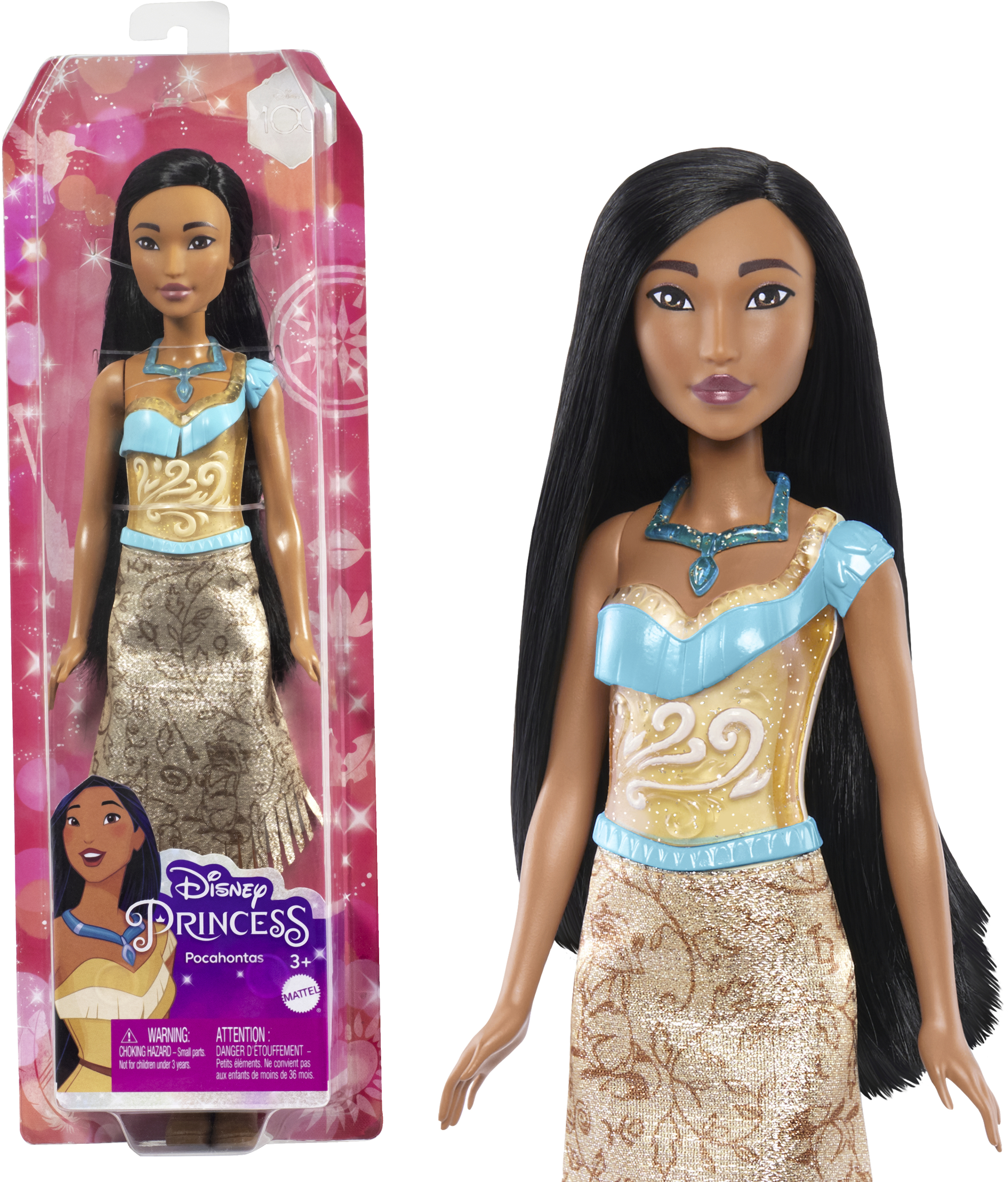 Disney Princess Pochontas 11 inch Fashion Doll with Black Hair, Brown Eyes & Necklace Accessory Disney Princess