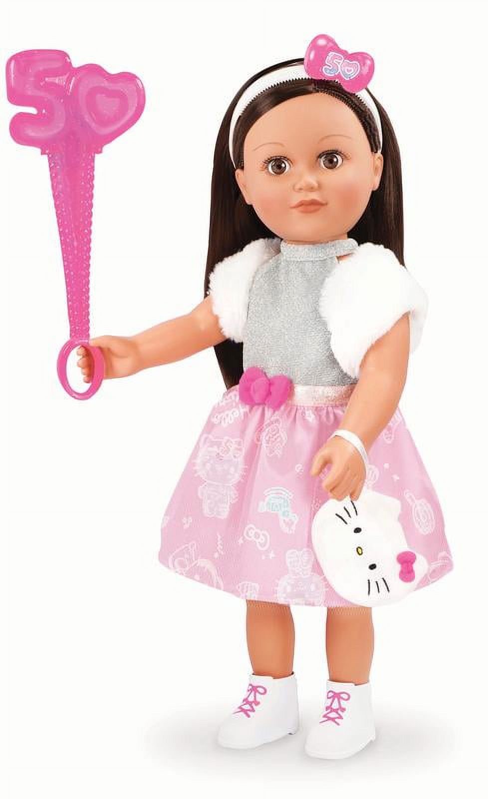 My Life As Poseable Hello Kitty 18" Doll, Dark Brunette Straight Hair, Brown Eyes, 50th Anniversary My Life as