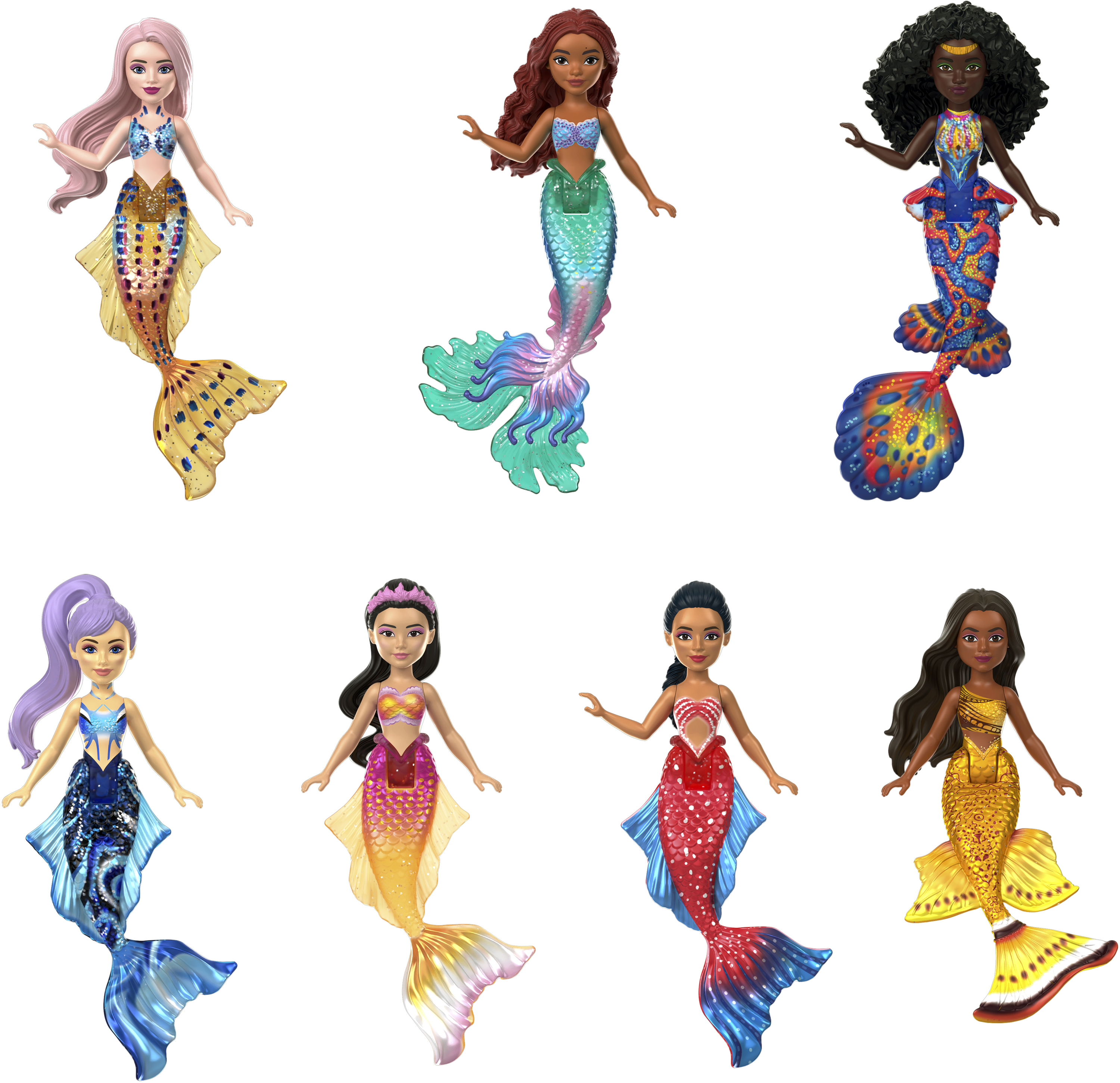 Disney The Little Mermaid Ariel and Sisters Small Doll Set with 7 Mermaid Dolls Disney Princess