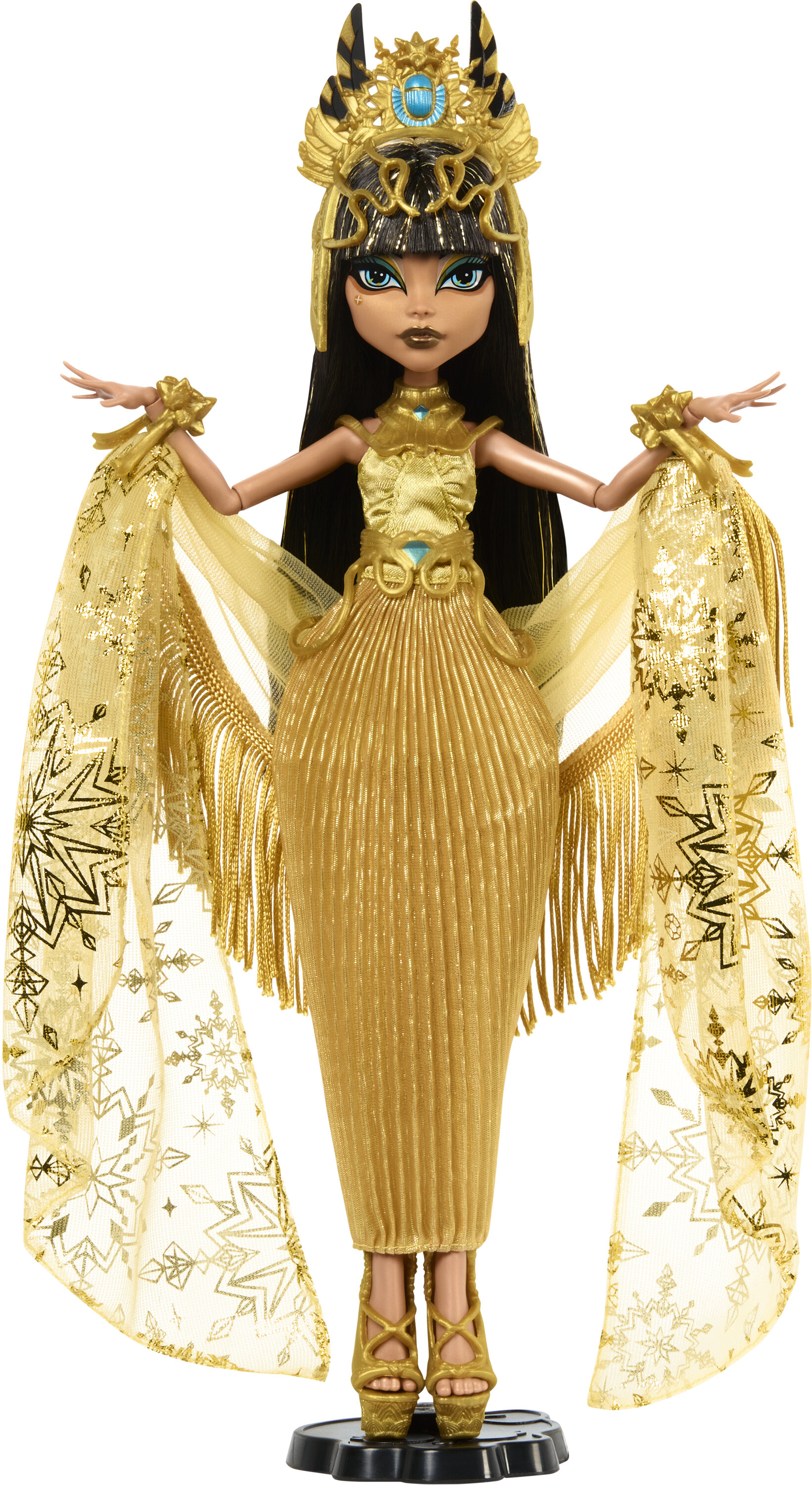 Monster High Howliday Winter Edition Cleo De Nile Collectible Doll in Golden Gown with Fringe Shawl Monster High