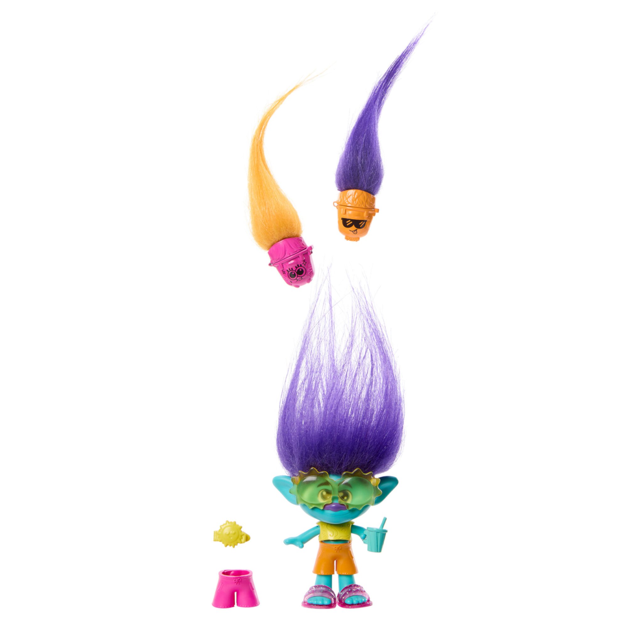 DreamWorks Trolls Band Together Hair Pops Branch Small Doll & Accessories, Toys Inspired by the Movie Trolls