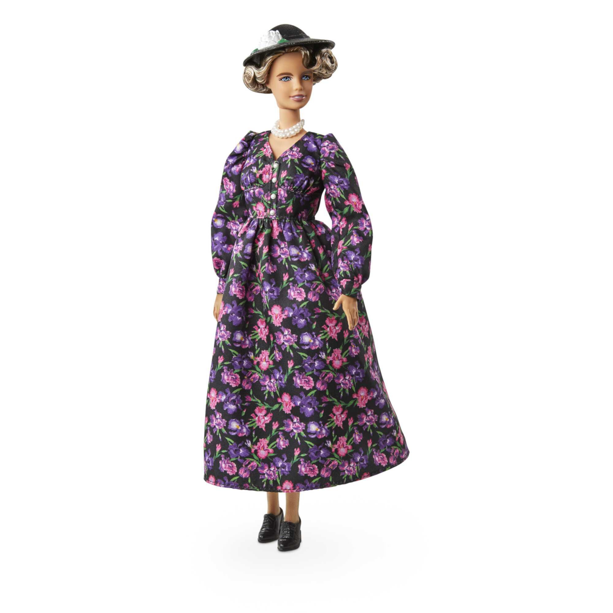 Barbie Inspiring Women Eleanor Roosevelt Collectible Doll in Iris-Printed Floral Dress Visit the Barbie Store