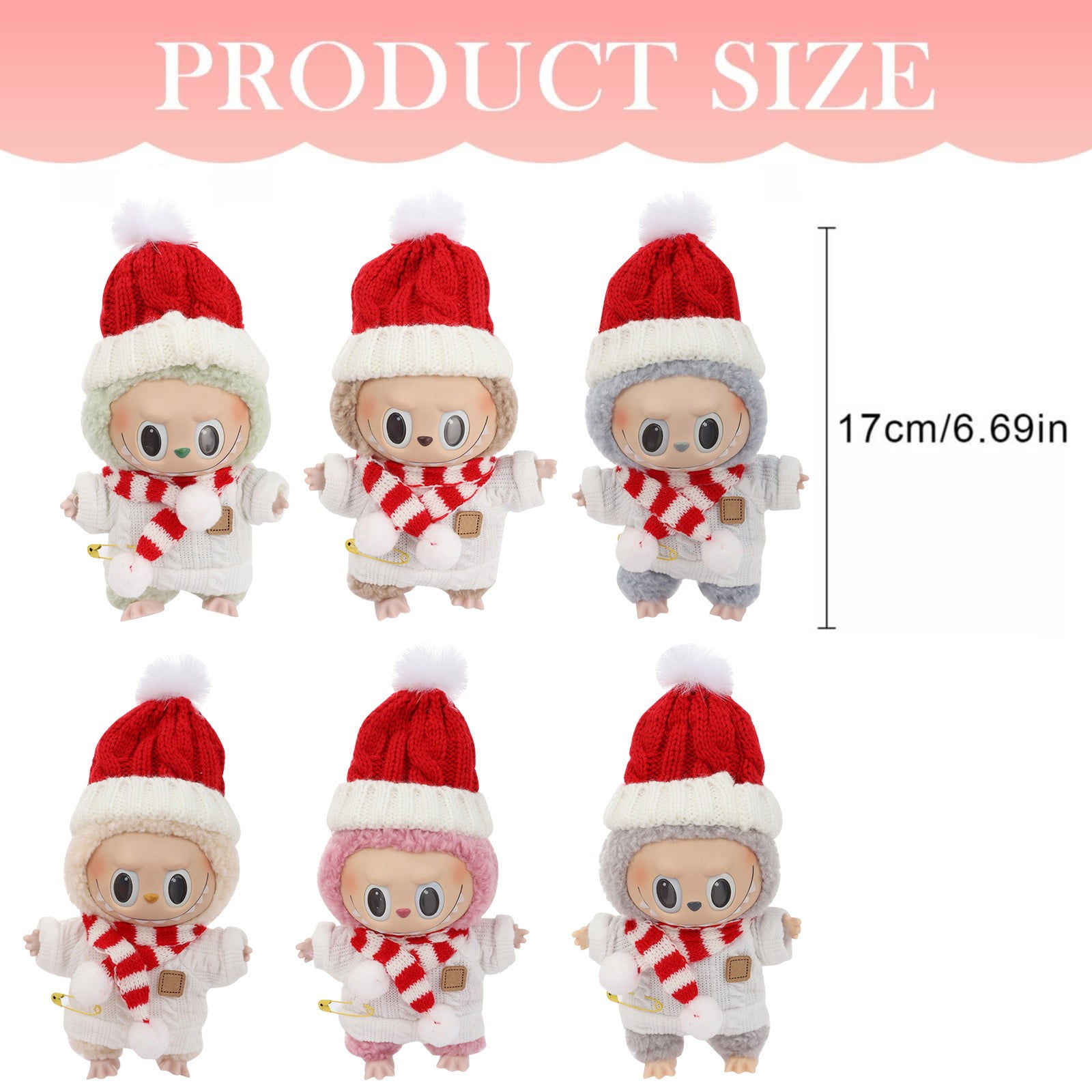 Labubu Doll Clothes 17Cm Plush Doll Clothes 17Cm Mini Doll Pants Doll Pants Doll Dress Children'S Dress Toys Cute Doll Dress Suitable for 17Cm (Clothes )(No Doll) Yinmgmhj