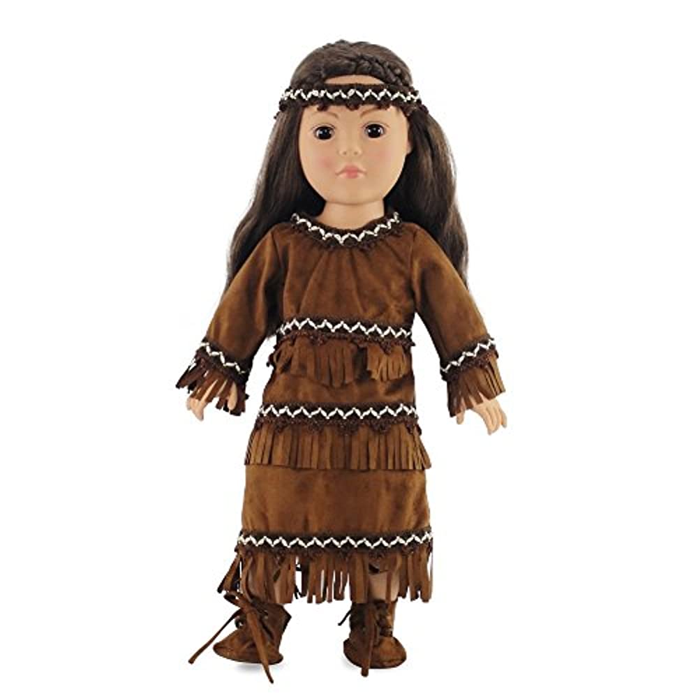 Emily Rose 18 Inch Doll Clothes Compatible with American Girl Dolls – 18" Doll Native American Clothing Outfit with Shoes Plus Accessories | DOLL NOT INCLUDED Emily Rose