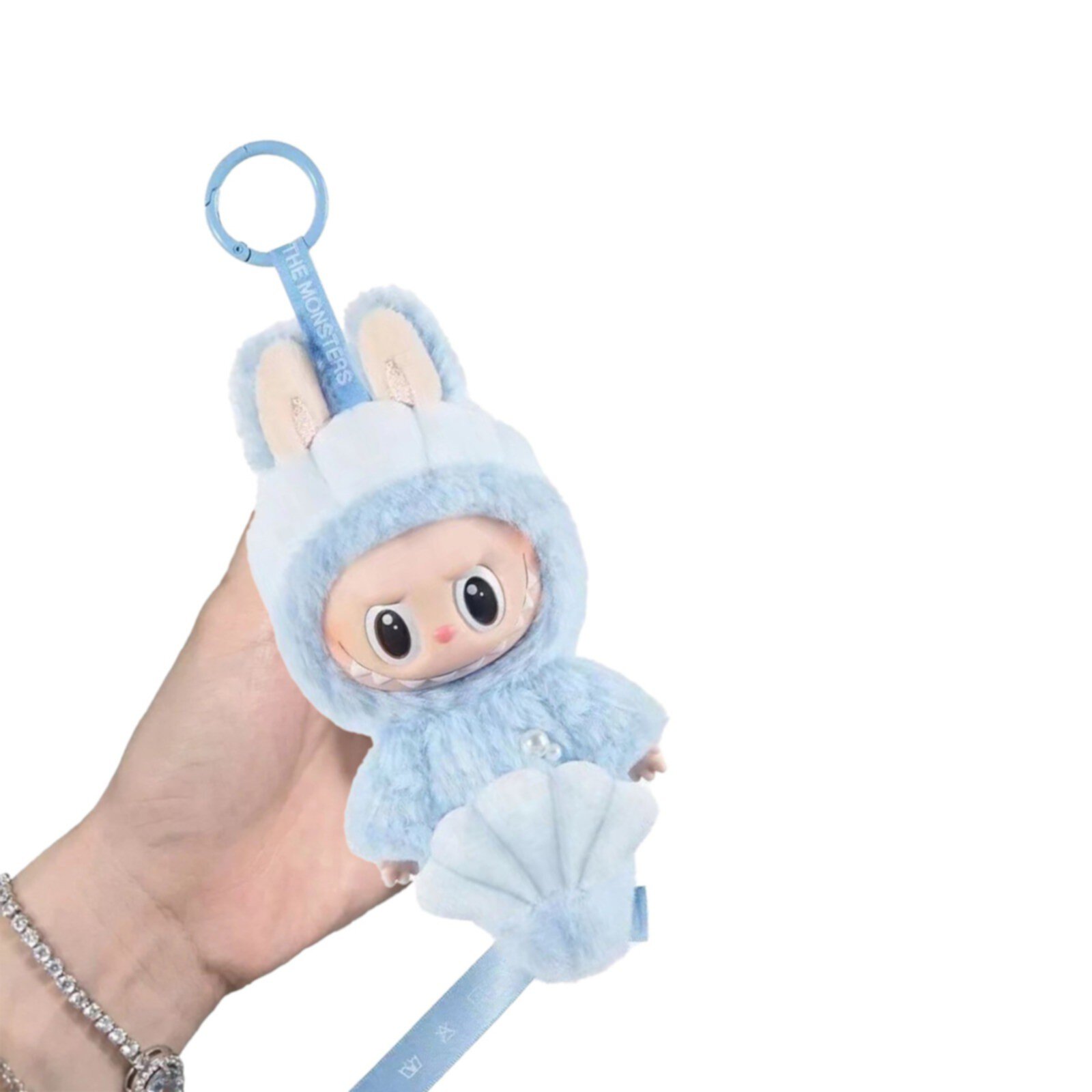 POP MART Labubu Macaron Plush Doll - Light Blue Keychain Design | Exciting Macaron Plush Figure Toy for Birthdays & Holidays TANGNADE