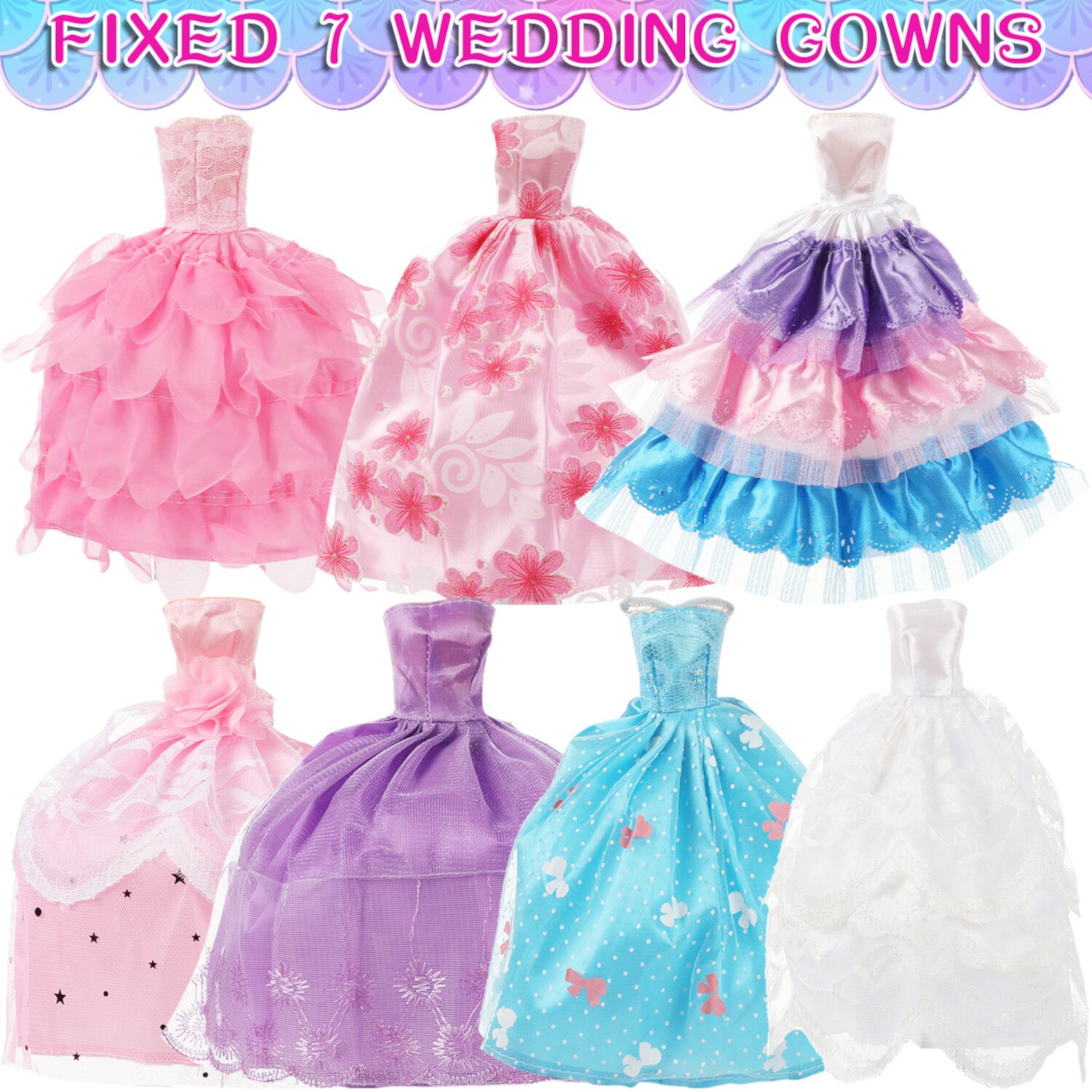 62PCS Doll Clothes and Accessories for 11.5 Inch Doll, Include 7 Evening Dresses/Wedding Gowns, 11 Fashion Dresses, 1 Doctor Outfit,1 Swimsuits, 10 Shoes, 10 Handbag Zacro