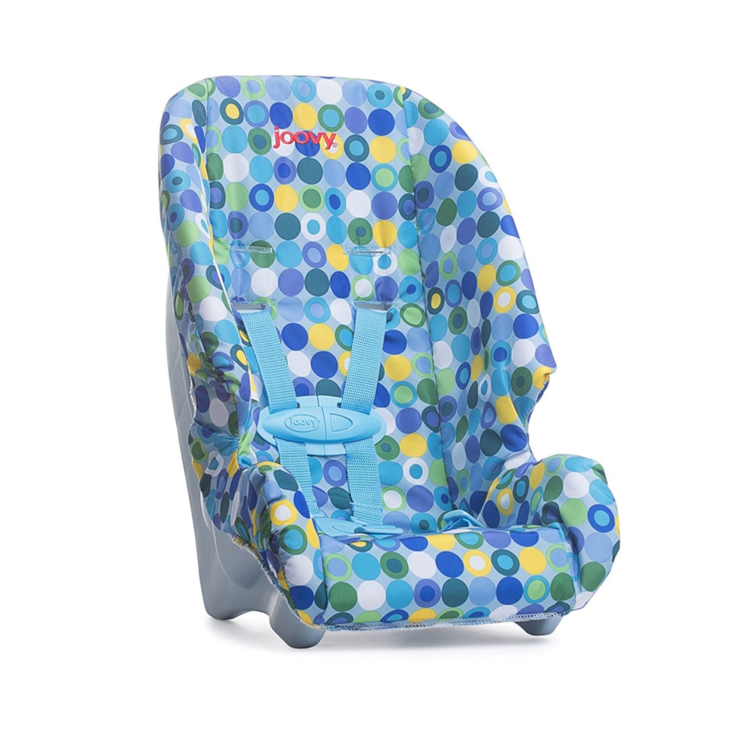 joovy Toy Booster Seat Featuring Crash-Tested Latch System, Fits Dolls 12” to 22”, Blue Dot Joovy