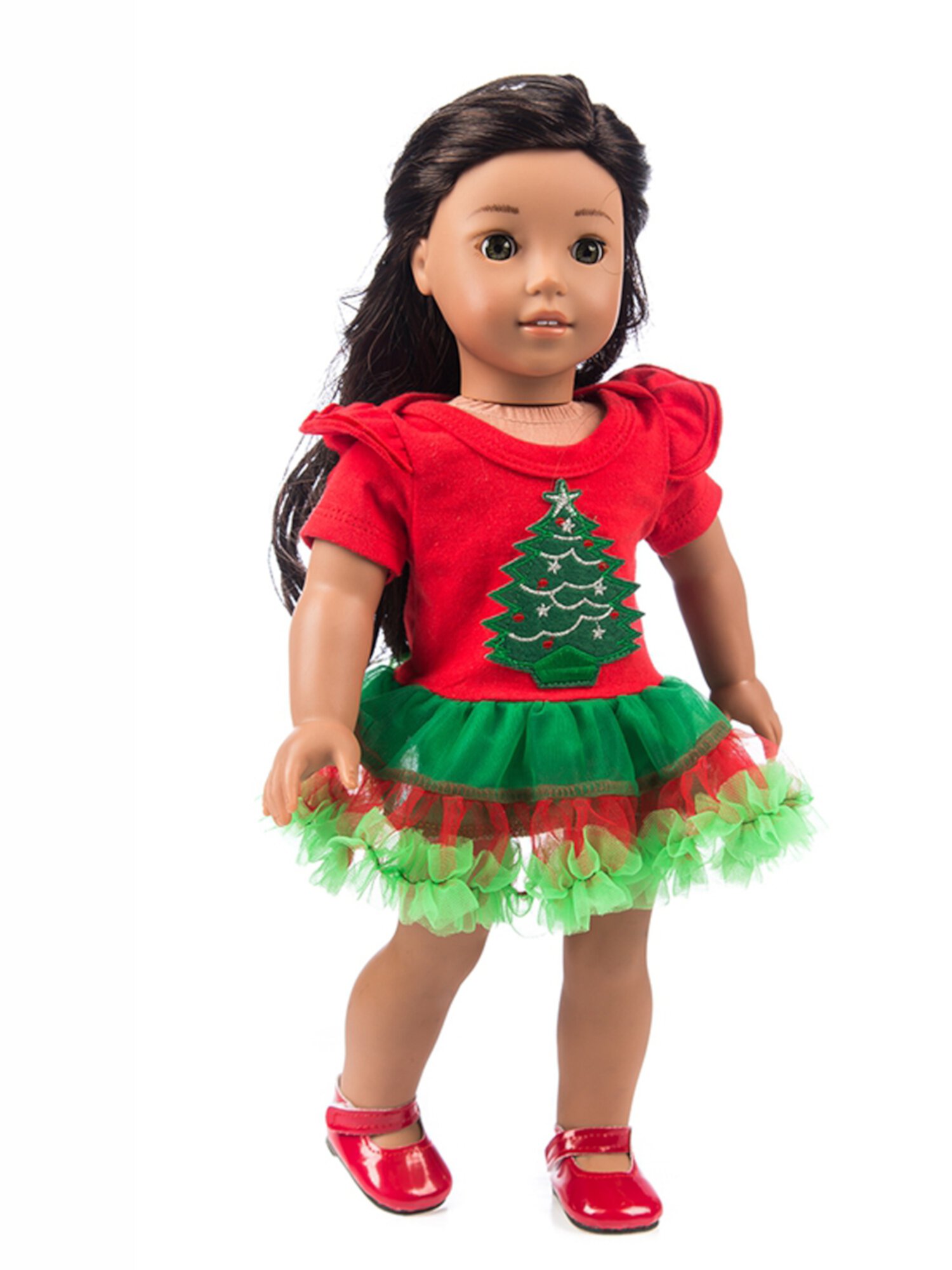 SHIBAOZI 18 inch Christmas Doll Outfit Dress Clothes with Hat Accessories Lot For American Girl Our Generation My Life Doll SHIBAOZI