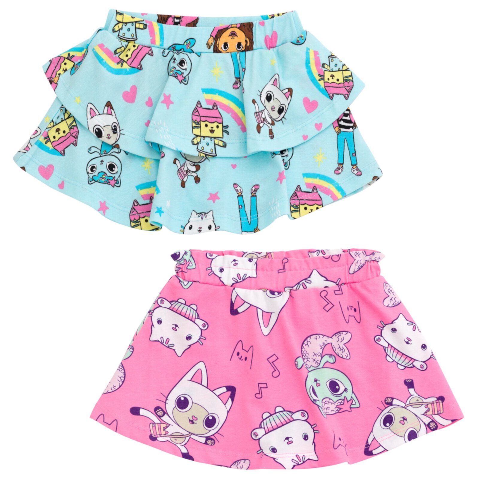 Dreamworks Gabby's Dollhouse Pandy Paws Cakey Cat Baby Box Little Girls 2 Pack Skorts Toddler to Big Kid Dreamworks