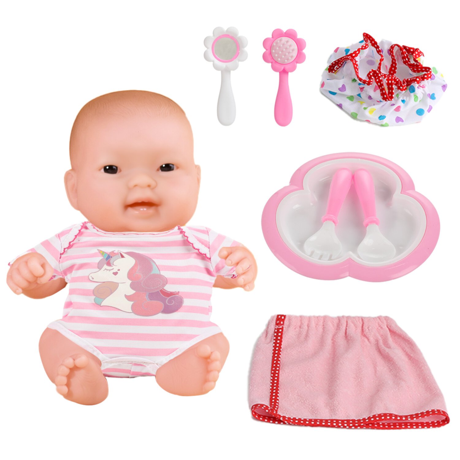 Zacro Baby Doll Accessories, 22PCS Baby Doll Feeding and Care Set Including Baby Doll Diaper Bag, Diapers, Clothes, Bottles, Dinner Plate, Pacifier and Comb Zacro