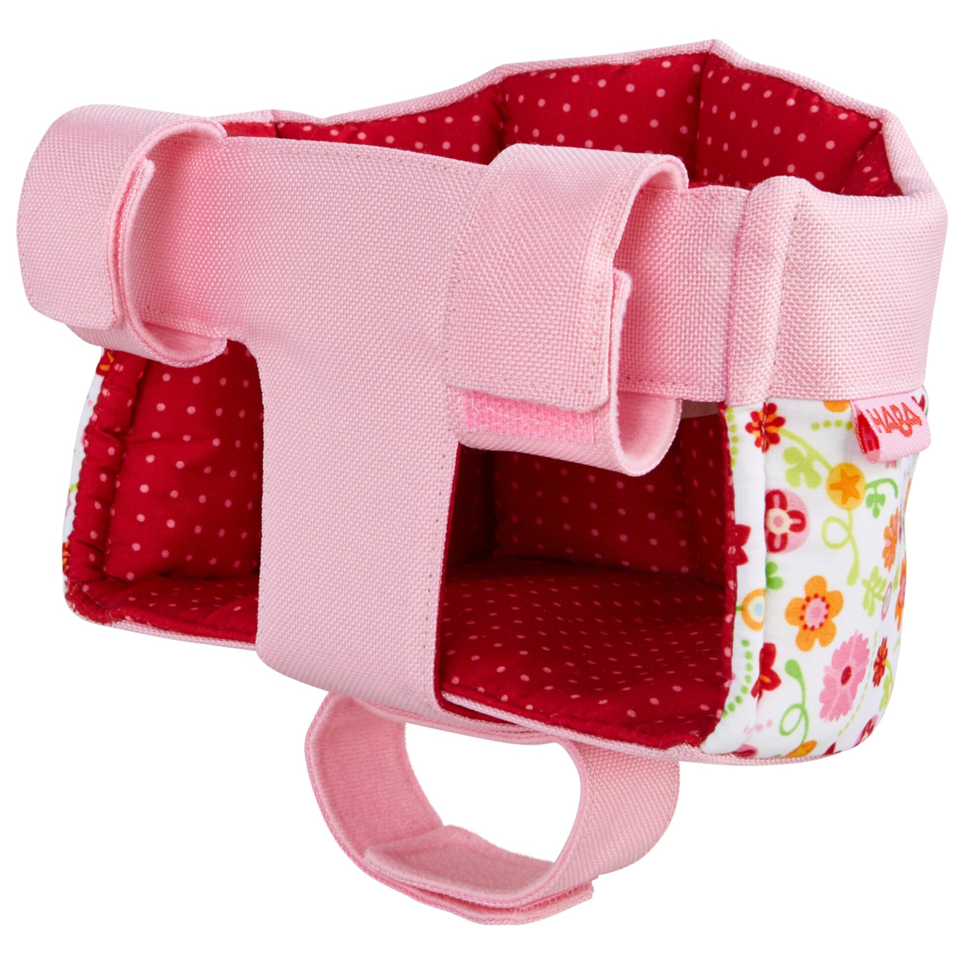 HABA Soft Doll's Bike Seat Flower Meadow - Attaches to Handlebars Haba