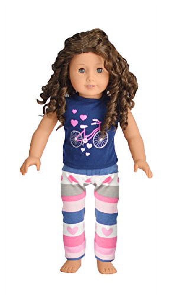 Doll Clothes - Tank & Sweatpants Fit American Girl & Other 18 inch Doll Size Pink Butterfly Closet