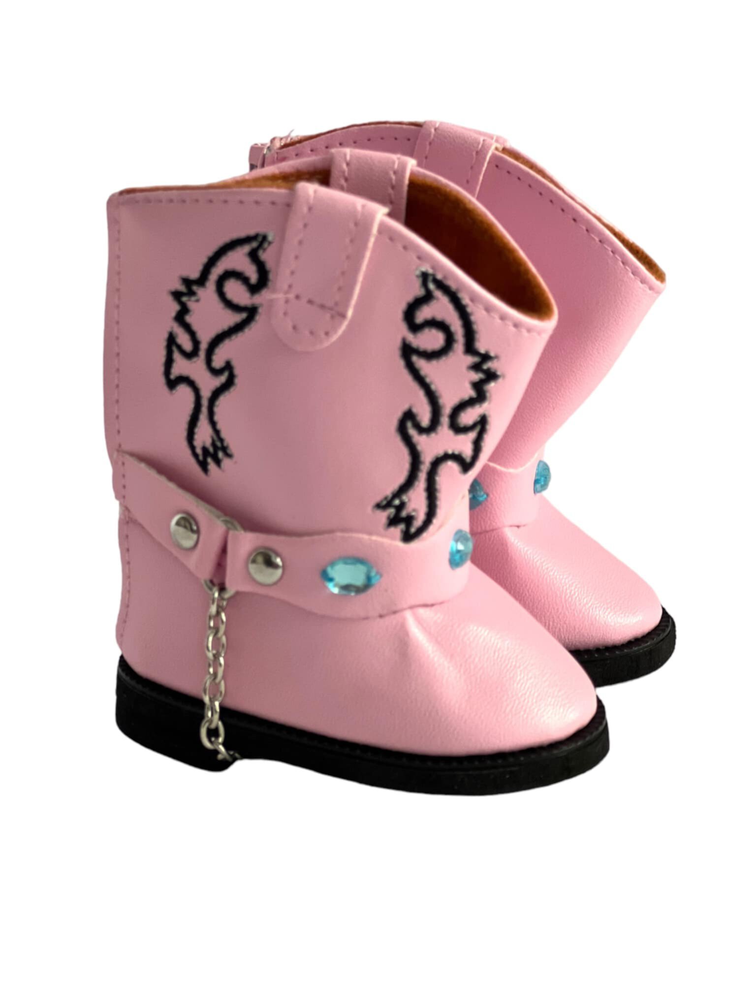 Botas de Muñeca de 18 Pulgadas: Botas Western Rosa My Brittany's con Gemas My Brittany's