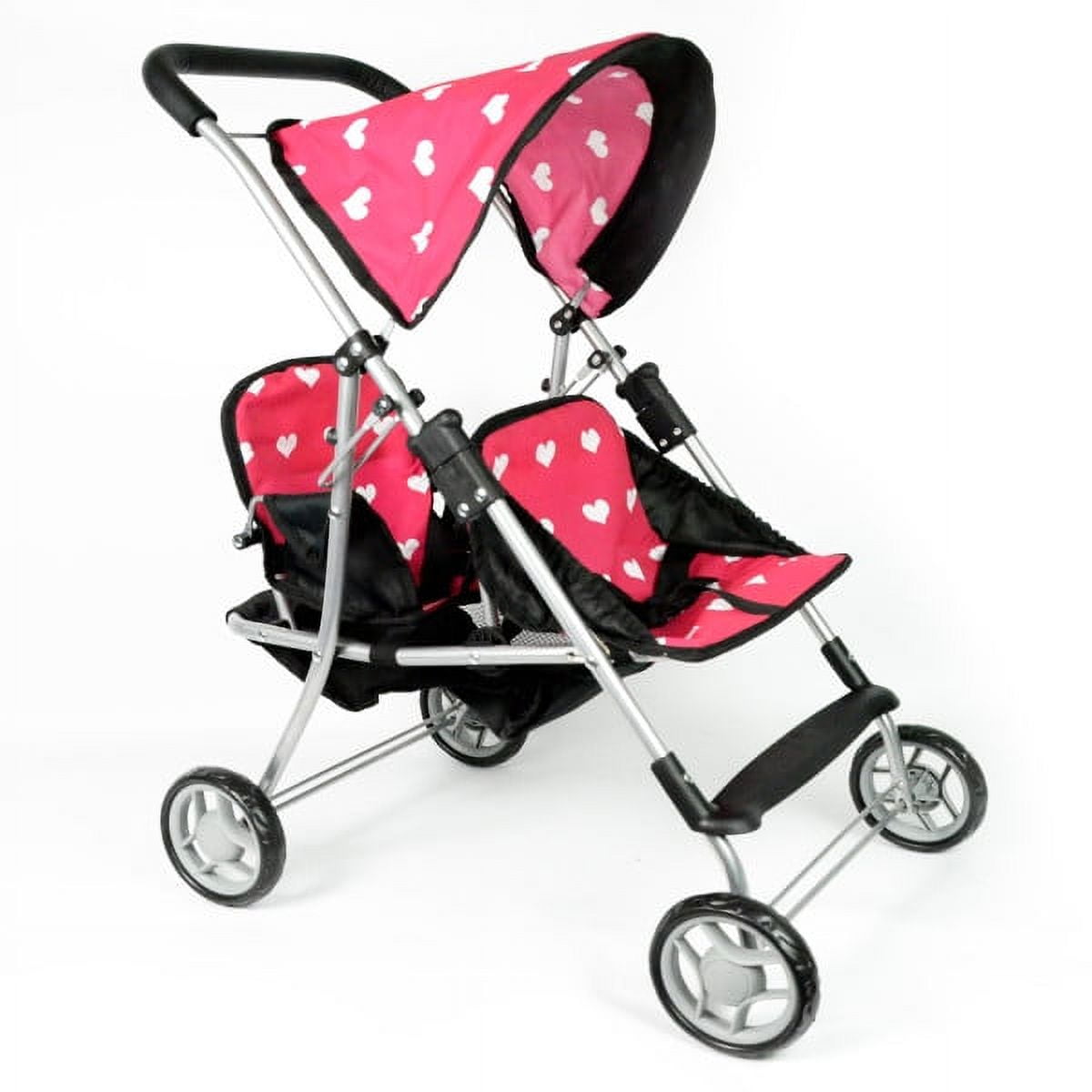 The New York Doll Collection First Doll Twin Stroller - Cutest Heart Design Doll Twins Stroller - Great Toy Gift for Girls The New York Doll Collection