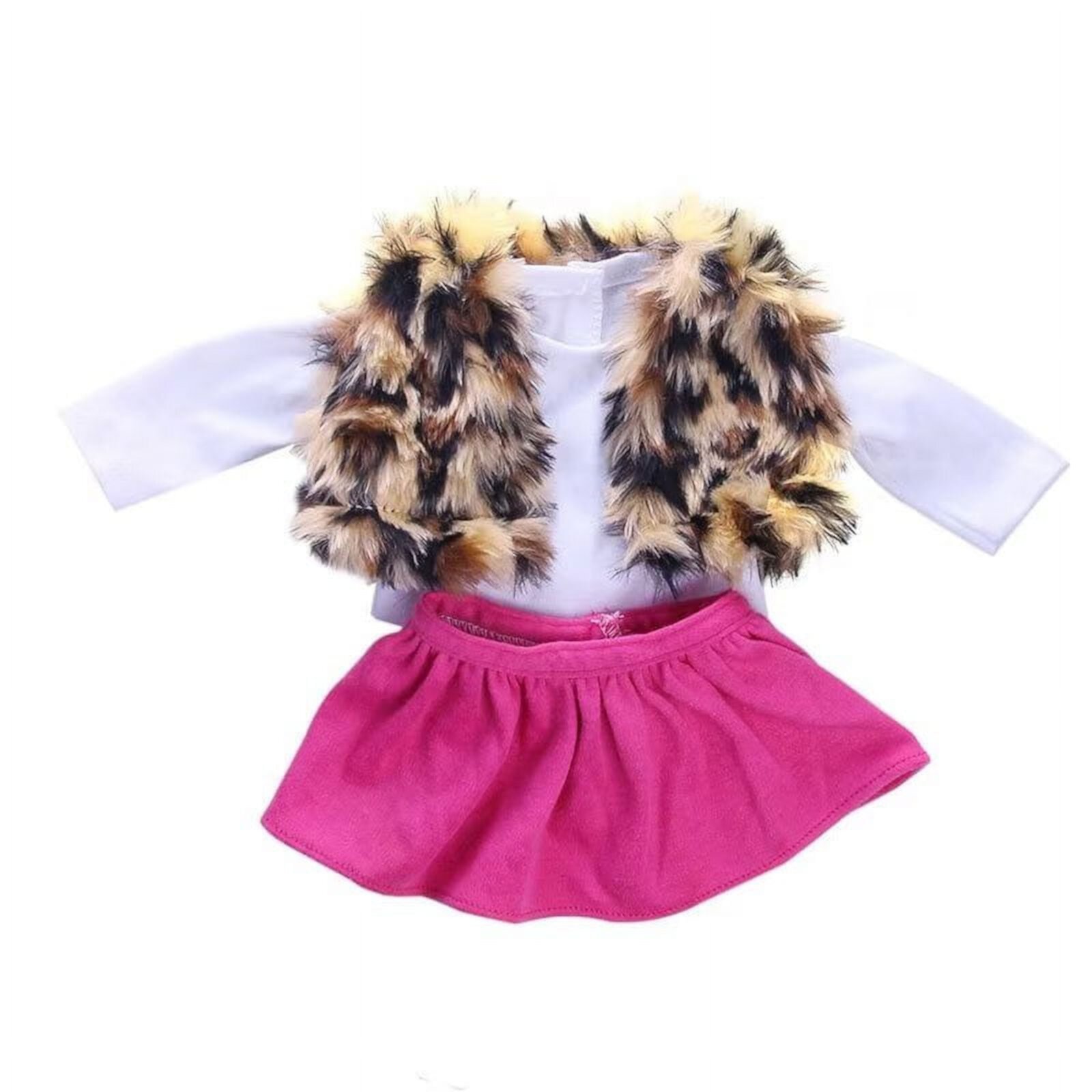 4PC/Set Doll Clothes Dress Outfit Vest Pants T-Shirt Set for 18 American Girl Generation Doll A-Waroom