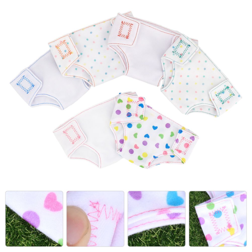 Doll Diapers 6Pcs Baby Doll Nappies Funny Dressing Game Clothes 18 Inch Doll Accessories Sipeihong