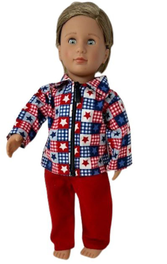 Doll Clothes Superstore Handmade Patriotic Jacket Set Fits 18 Inch Girl And Boy Dolls Like American Girl Our Generation My Life Dolls Doll Clothes Superstore