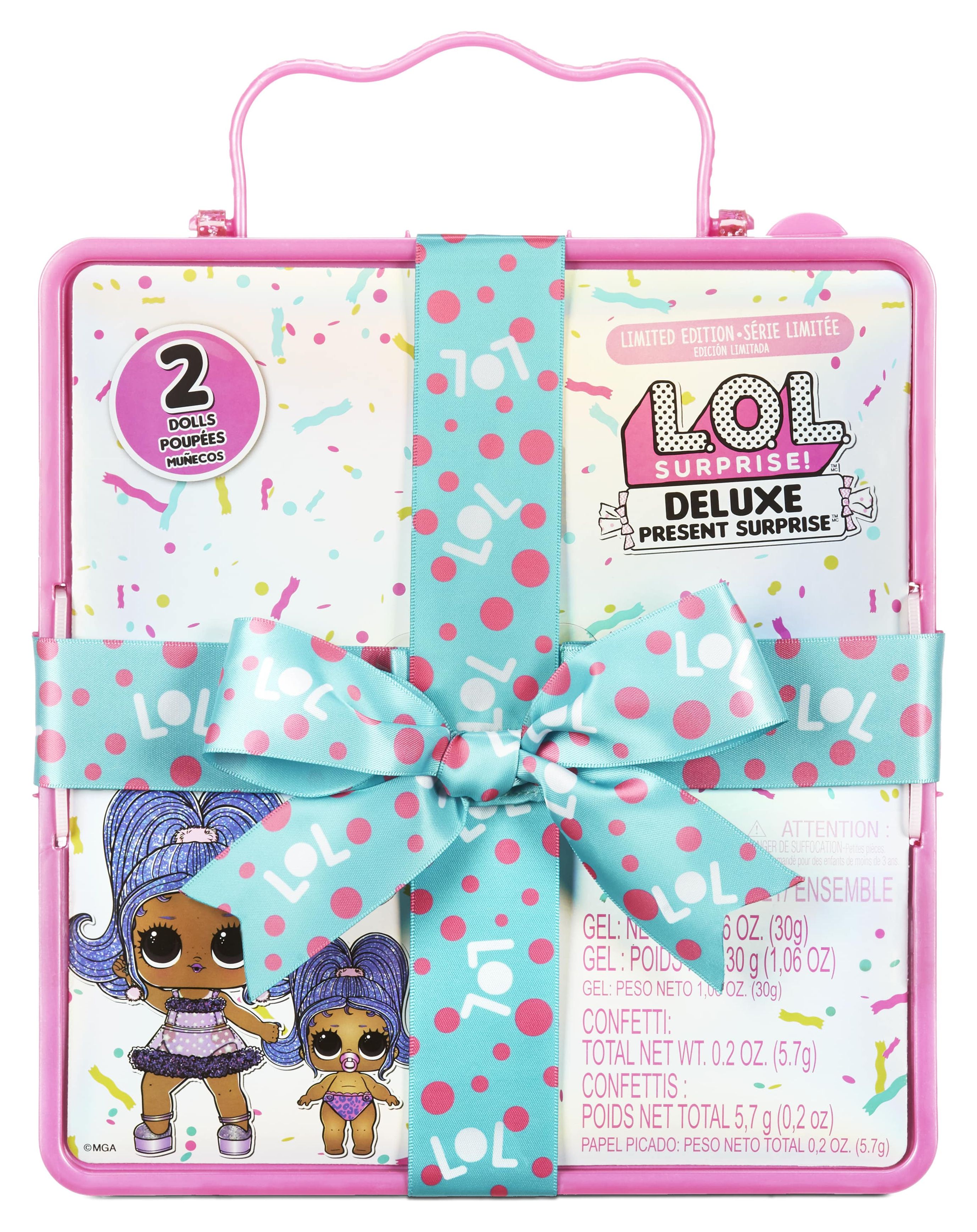 LOL Surprise Deluxe Present Surprise Series 2 Slumber Party Theme with Exclusive Doll Lil Sister L.O.L. Surprise!