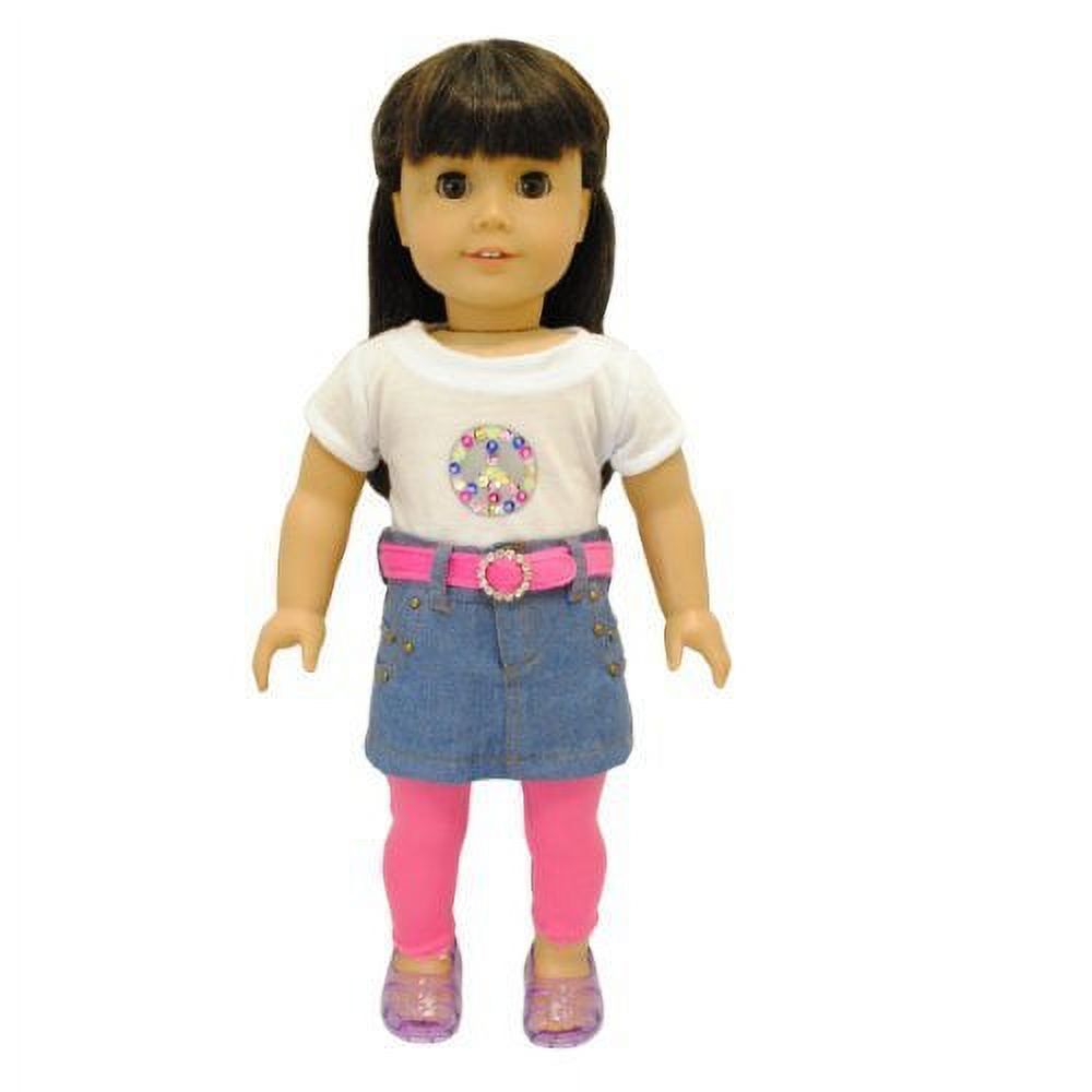 Doll Clothes - 4 Piece Outfits Set Fits American Girl & Other 18 inch Inch Dolls Pink Butterfly Closet