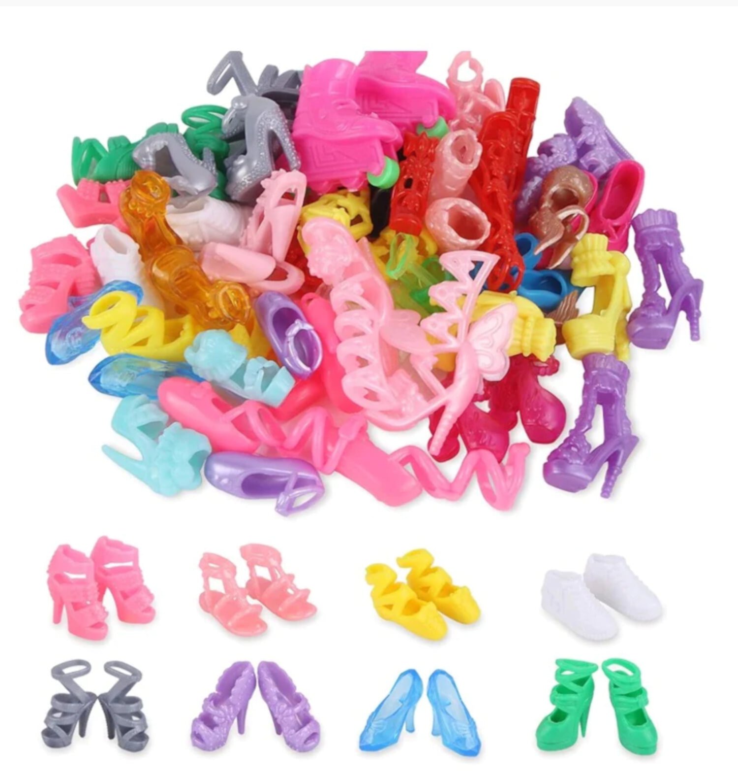 20 Pairs Barbie Shoes,Assorted Color and Style Shoes,Barbie Closet Accesesory,Accesories Barbie Unknown