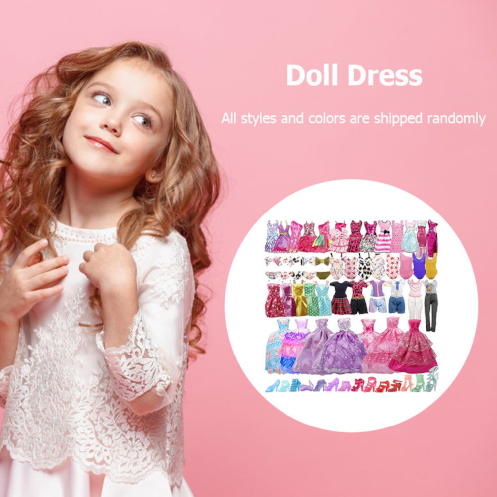 35 Pack Handmade Doll Clothes Including 5 Wedding Gown Dresses 5 Fashion Dresses 4 Braces Skirt 3 Tops and Pants 3 Bikini Swimsuits 15 Shoes for Barbie Doll and Other11.5 Inch Dolls LTESDTRAW