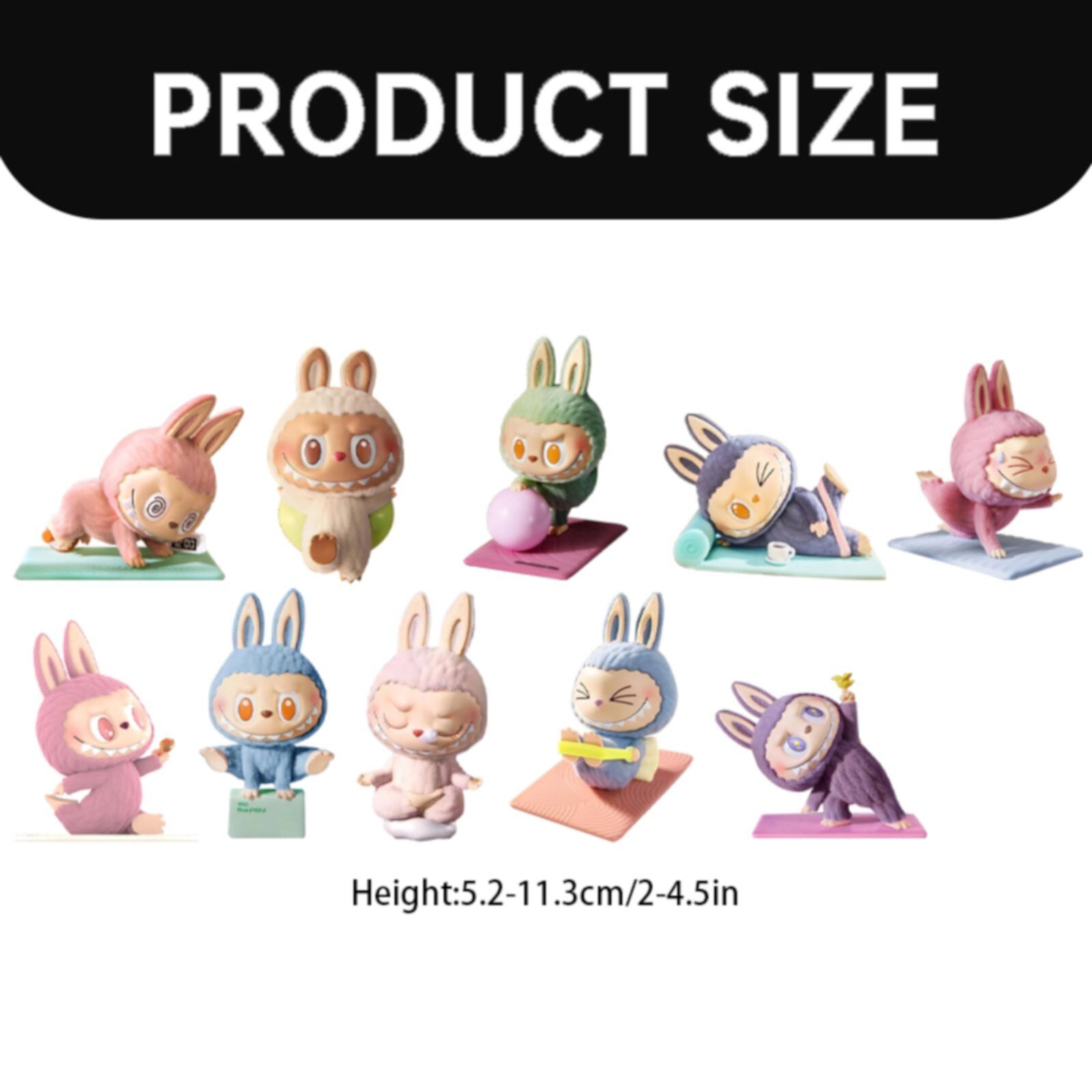 POP MART LABUBU Plush Series Lazy Yoga Figures – Random Design Collectible Action Toy for Home Decoration, Single Box Gift Uikceten