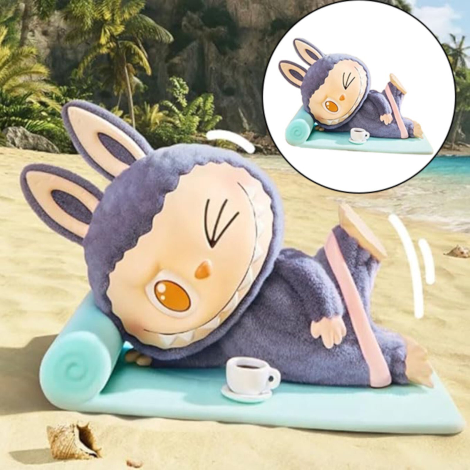 POP MART LABUBU Plush Series Lazy Yoga Figures – Random Design Collectible Action Toy for Home Decoration, Single Box Gift Uikceten