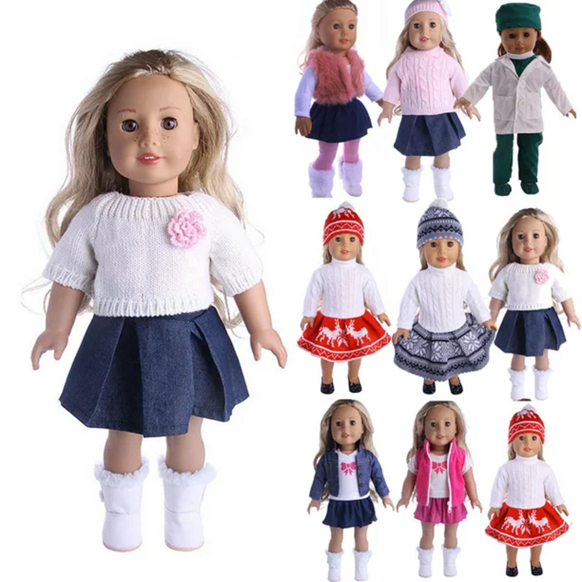 Doll Outfit Dress Clothes Accessories For 18 inch American Girl Our Generation My Life Doll Handmade DIY Kids Girl Toys SHIBAOZI