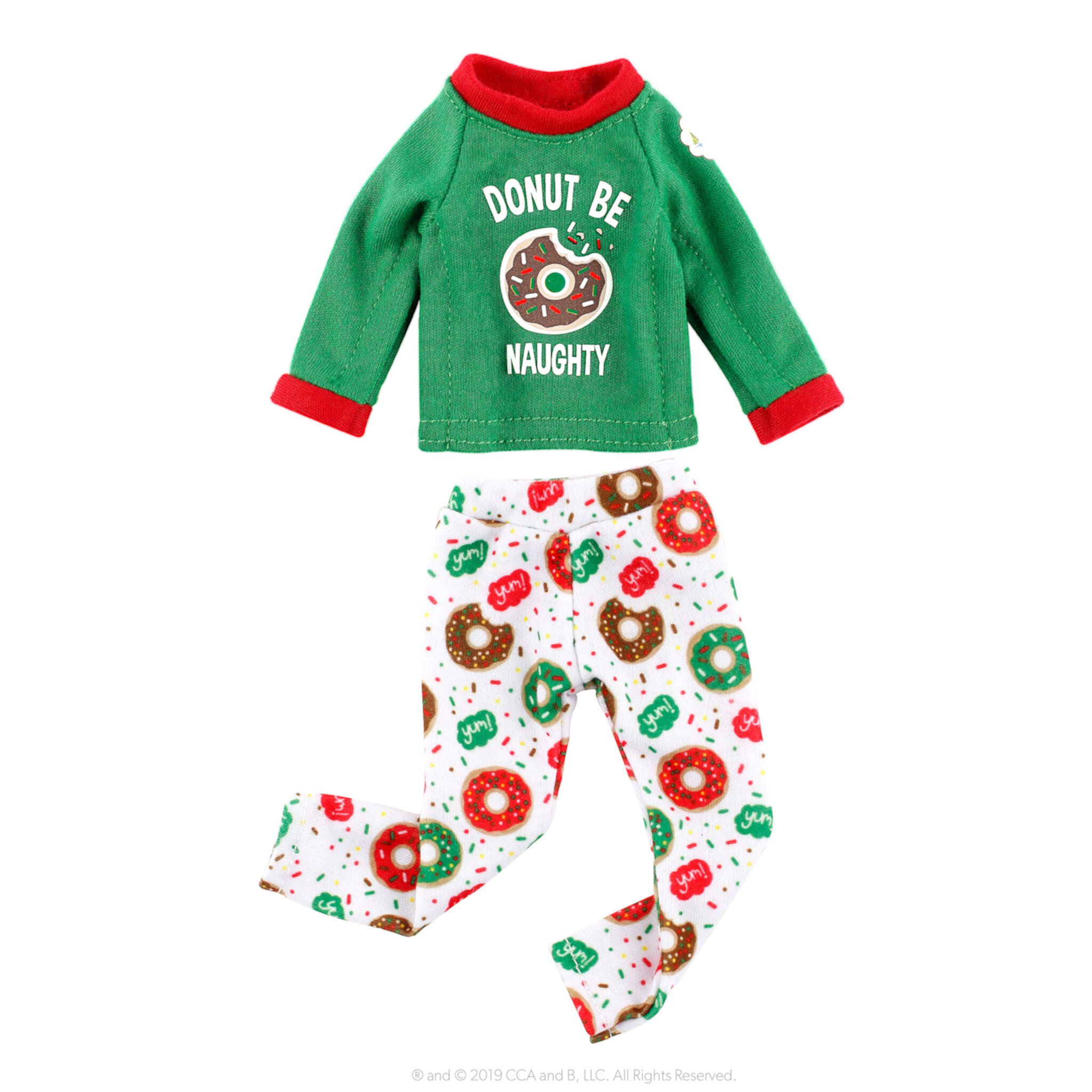 (2 pack) Claus Couture Donut Be Naughty PJs Visit the The Elf on the Shelf Store