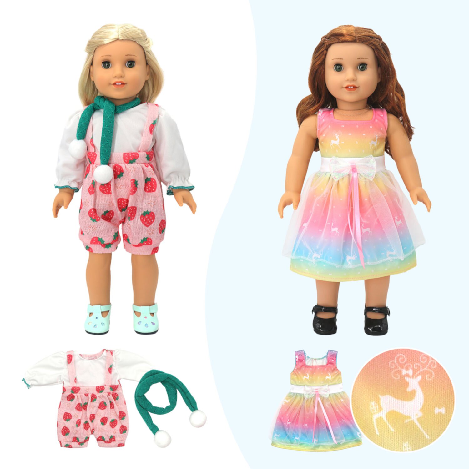 Lictin American Doll Clothes and Accessories for 18 Inch Doll, 22Pcs Doll Clothes Including 10 sets Styles Dress Swimsuits, Gifts for Girl Ages 3 4 5 6 7 Lictin