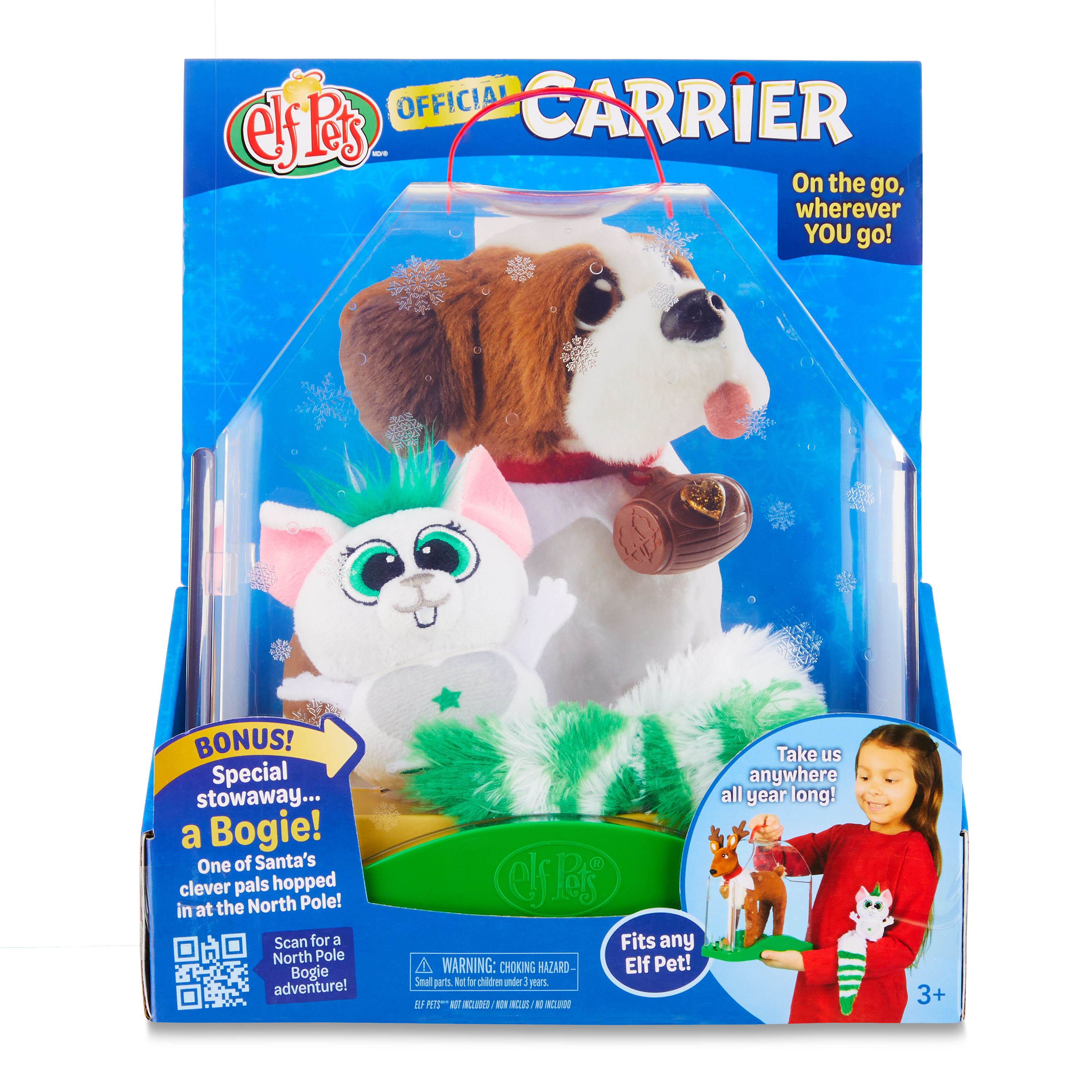 Elf Pets Travel Carrier with Walmart Exclusive Plush Bogie Character. From the creators of The Elf on the Shelf. Ages 3+. Visit the The Elf on the Shelf Store