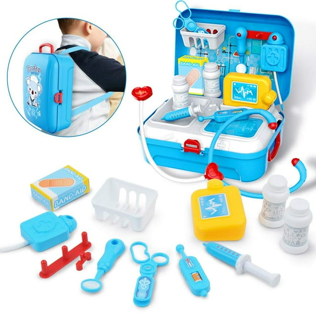 Doctor Kit for Kids, Pretend Medical Set Kids Toy Doctor Medical Playset Equipment 17Pcs Educational Doctor Toys for Toddler Boys Girls-1 Set Qishi