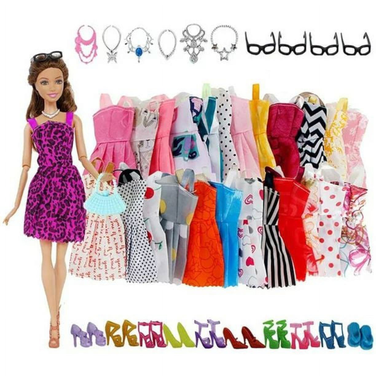 Girl Fashion Toy 32 Item/Set Doll Accessories Clothes For Doll KITPIPI