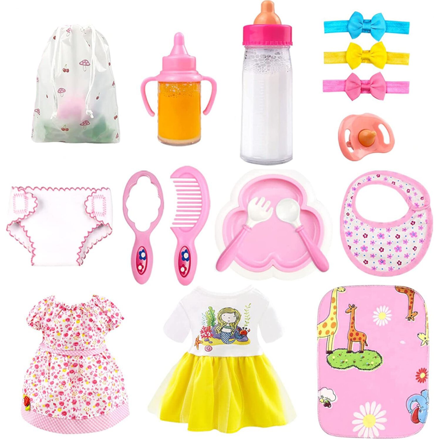 Baby Doll Accessories Baby Doll Feeding and Caring Set Suorfoxs