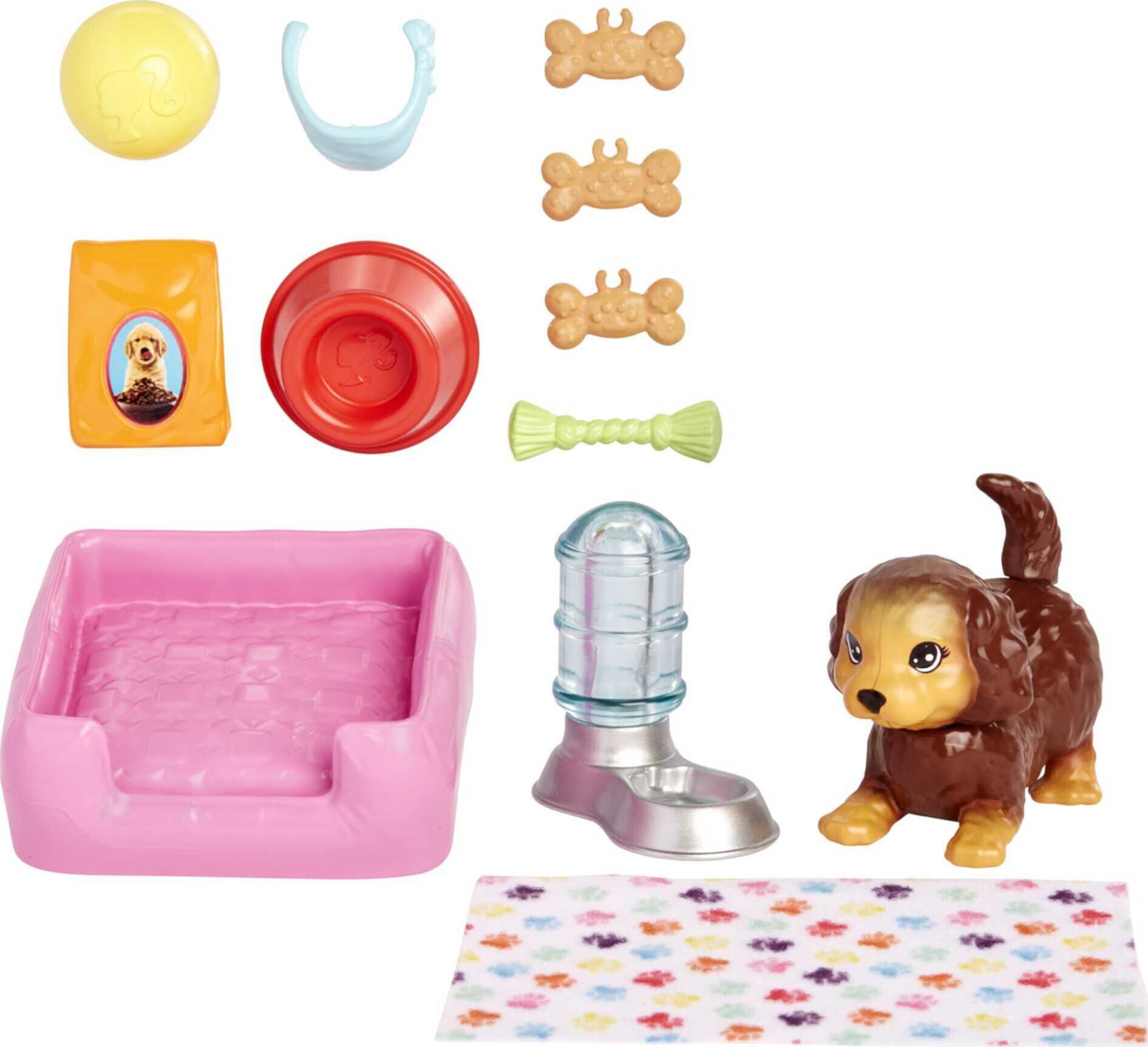 Barbie Pet Puppy & Accessories Set, 11 Pieces Include Pet Bed, Puppy Can Nod Head & Wag Tail Visit the Barbie Store