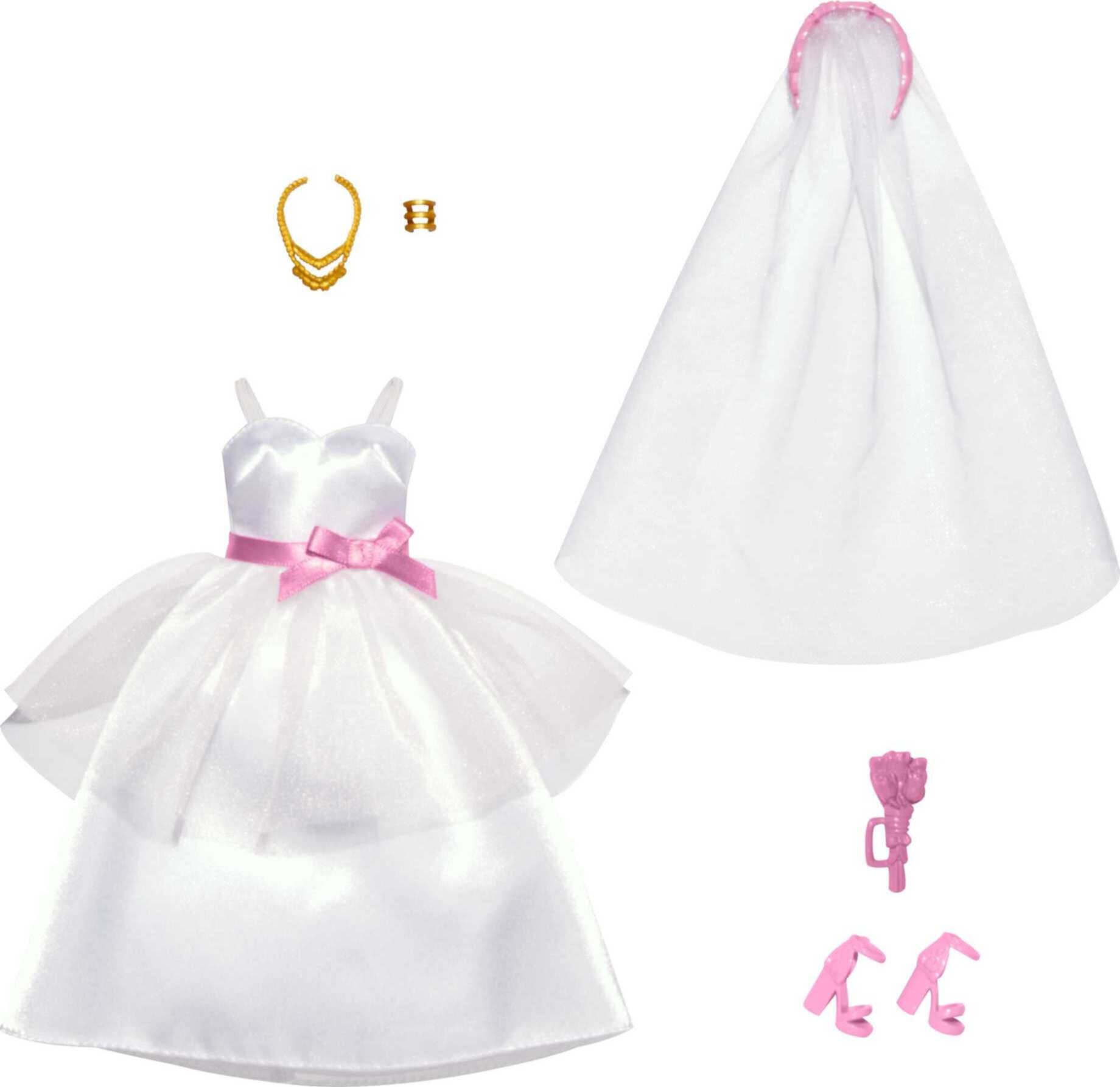 Barbie Fashions Doll Clothing Bridal Pack with Wedding Dress, Veil and Accessories Visit the Barbie Store