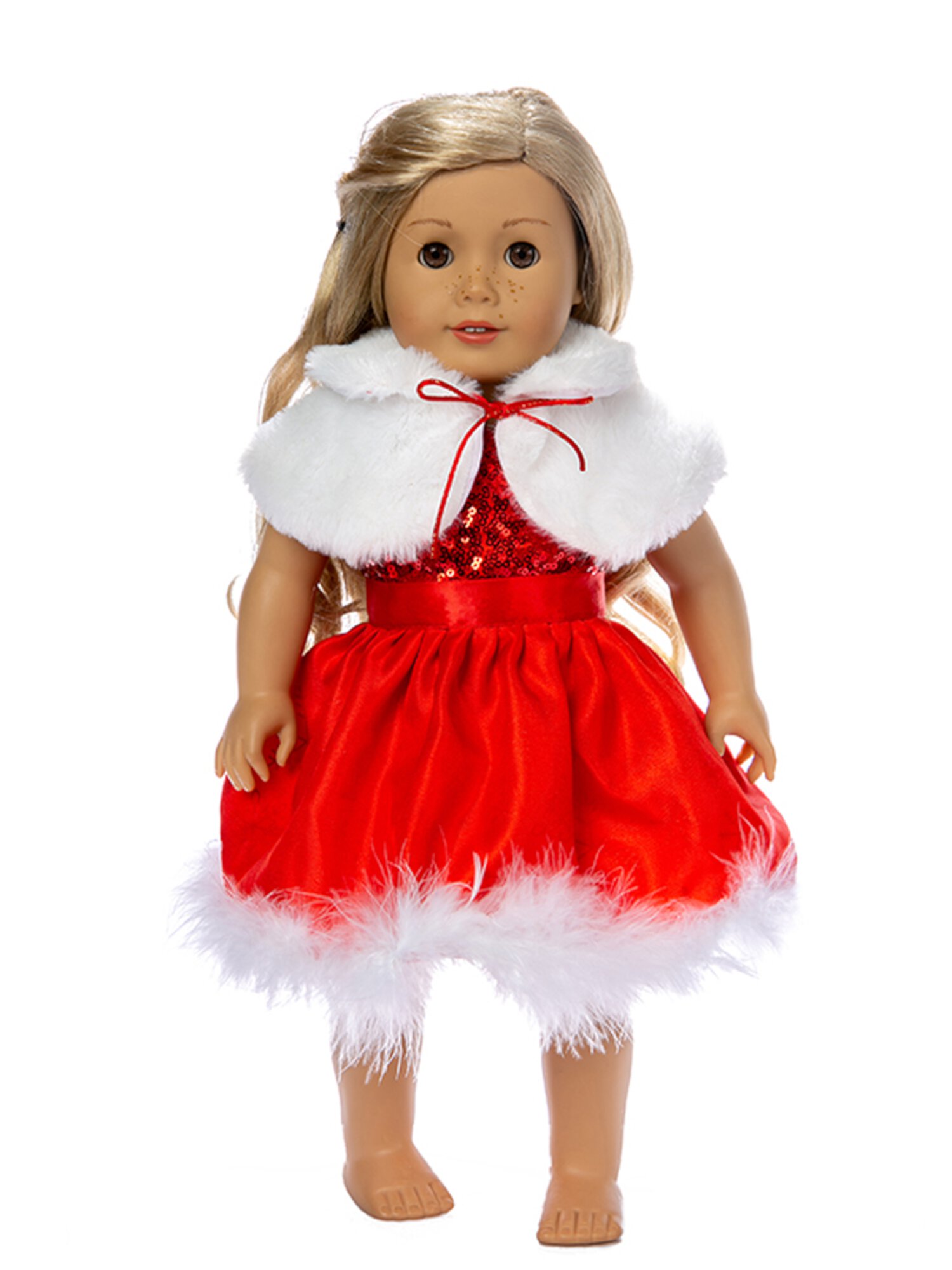 SHIBAOZI 18 inch Christmas Doll Outfit Dress Clothes with Hat Accessories Lot For American Girl Our Generation My Life Doll SHIBAOZI