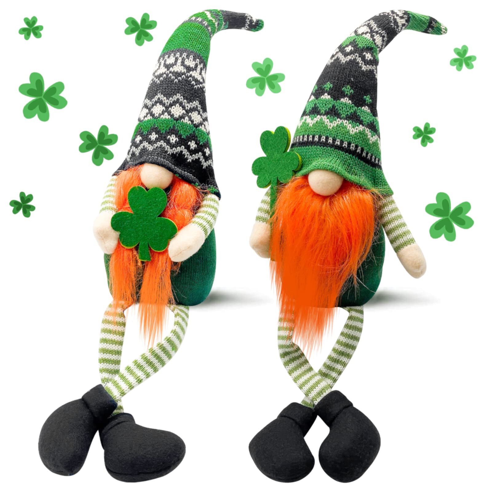 Ayieyill St Patricks Day Decorations 2PCS St Patricks Gnomes for Kids Home Table Ornament St. Patrick's Day Gifts Irish Gnome Plush Elf Scandinavian Handmade Swedish Tomte Leprechaun 20in (Green) Ayieyill