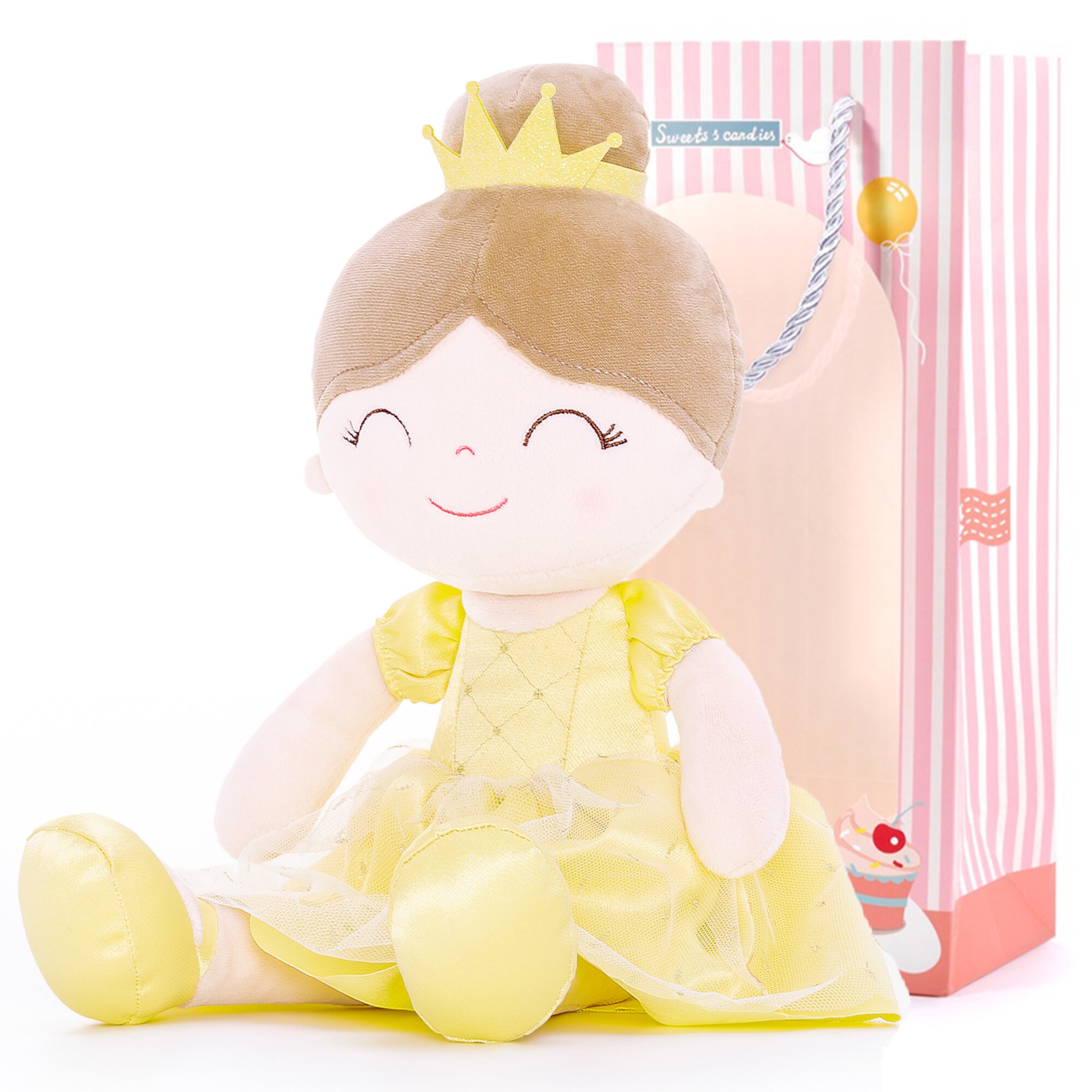 Gloveleya Toddler Stuffed Dolls Girl Gifts Plush Baby Doll Figure Toys Manor Princess Pell Birthday Gift 16" Gloveleya