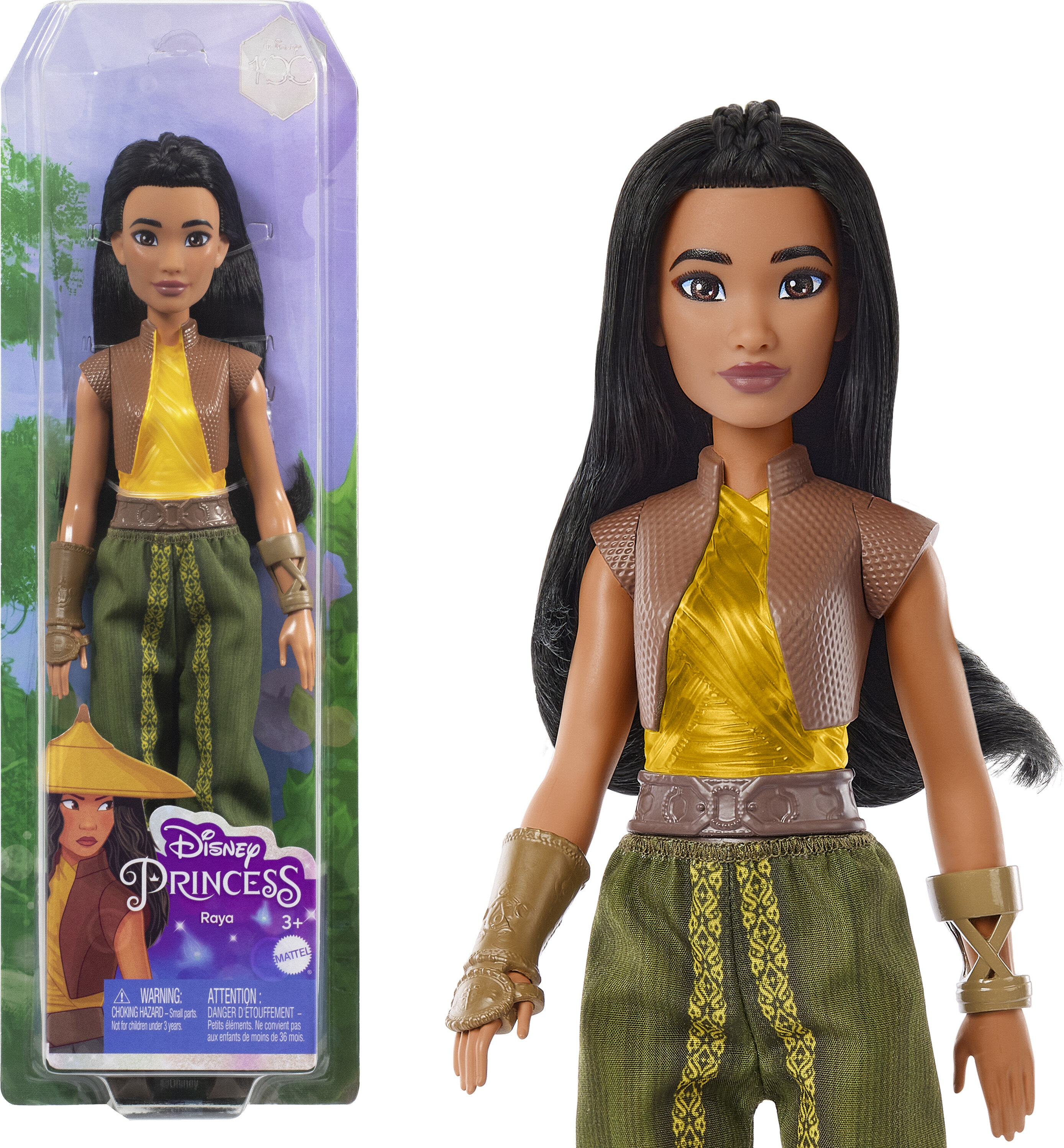 Disney Princess Raya Fashion Doll with Black Hair, Brown Eyes & Accessories, Sparkling Look Disney Princess