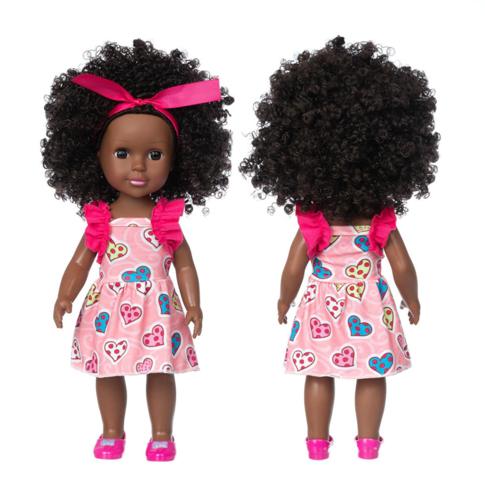 Tarmeek Black Dolls 13.78in American African Girl Baby Doll for Kids Aged 2 3 4 5 6 7 Years Play Doll Reborn Baby Toy Doll - Life Size Soft Adjustable Perfect for Birthday - on Clearance Tarmeek