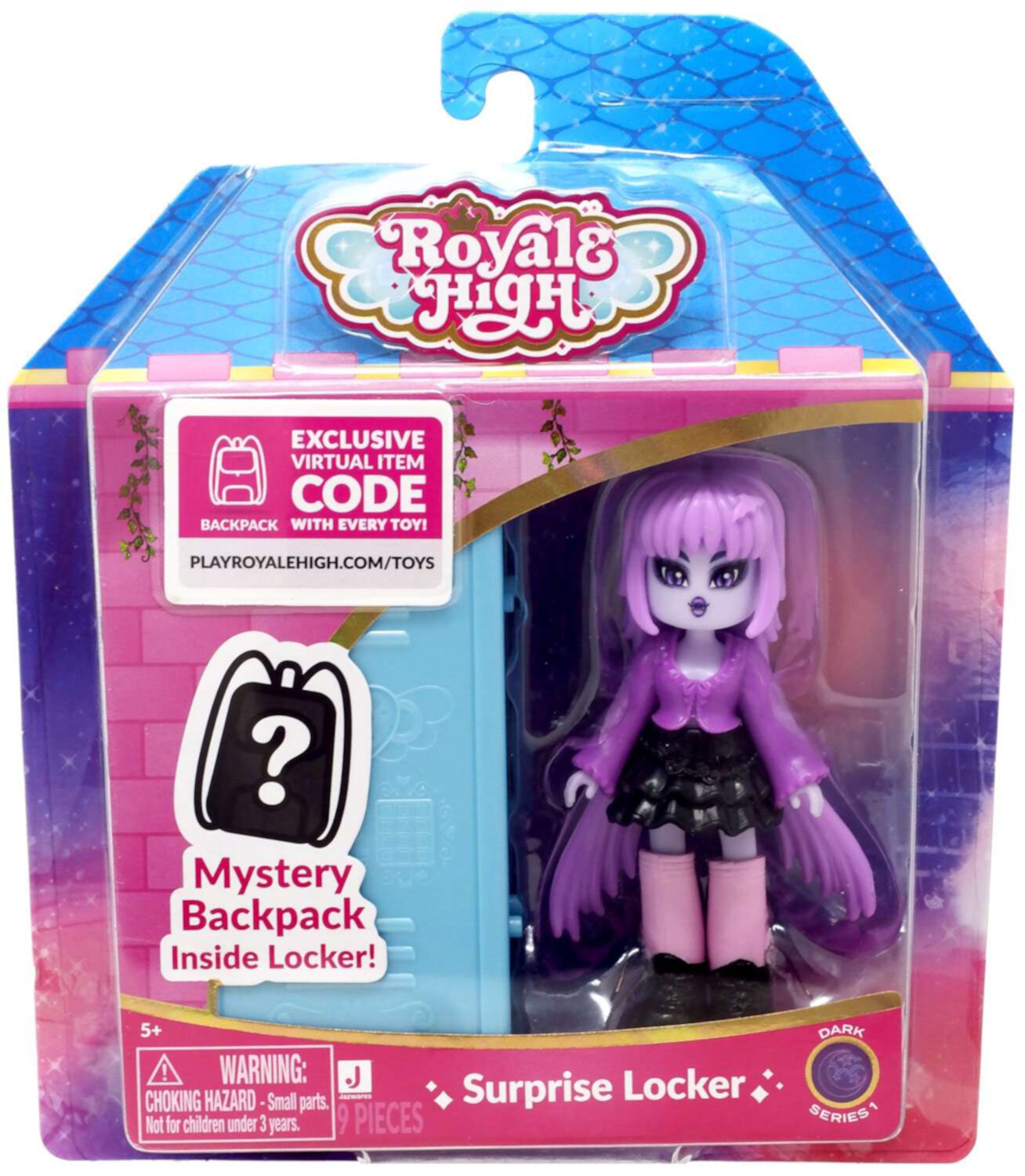 Royale High Surprise Locker Dark Mini Doll (Mystery Backpack, Virtual Item Code) Jazwares