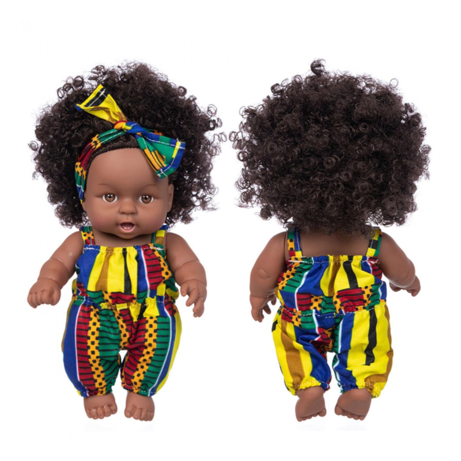 Tarmeek Black Dolls 8in American African Girl Baby Doll for Kids Aged 3 4 5 6 7 Years Fashion Play Doll Reborn Baby Toy Doll - Life Size Soft Adjustable Perfect for Birthday Tarmeek