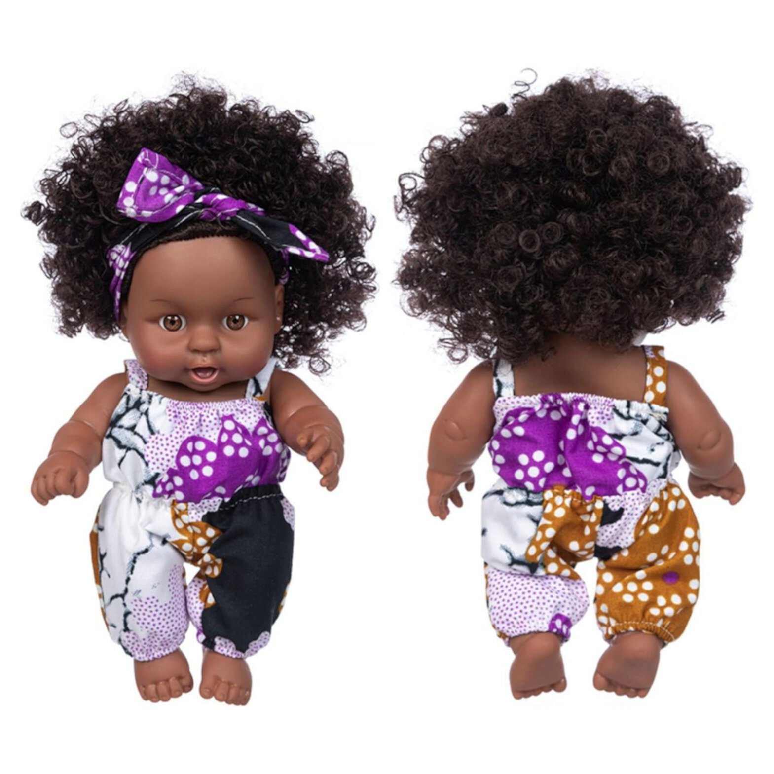 Tarmeek Black Dolls 8in American African Girl Baby Doll for Kids Aged 3 4 5 6 7 Years Fashion Play Doll Reborn Baby Toy Doll - Life Size Soft Adjustable Perfect for Birthday Tarmeek