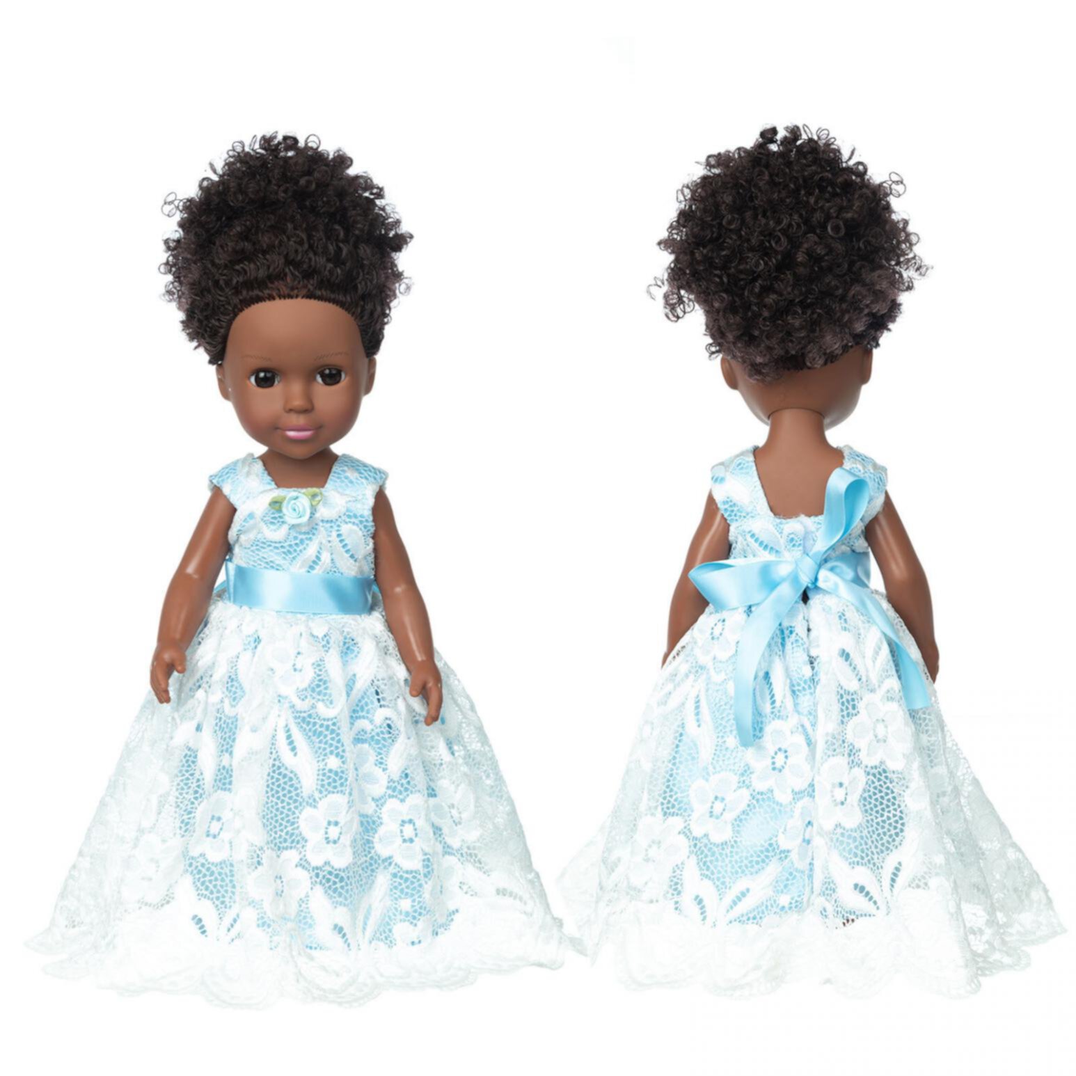 Tarmeek Black Dolls 13.78in American African Girl Baby Doll for Kids Aged 2 3 4 5 6 7 Years Play Doll Reborn Baby Toy Doll - Life Size Soft Adjustable Perfect for Birthday - on Clearance Tarmeek